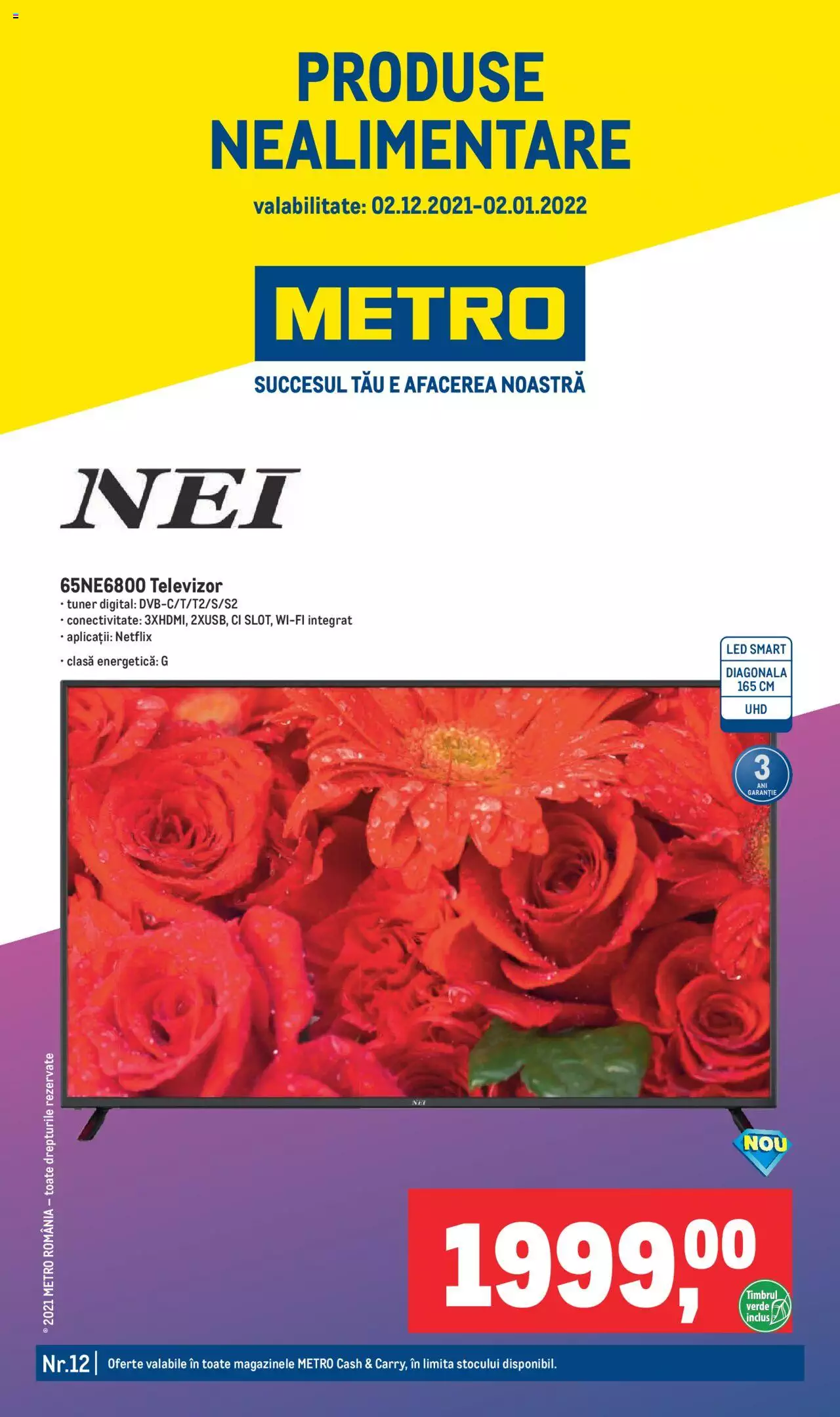 Catalog METRO 2 Decembrie 2021 - 2 Ianuarie 2022 | Pagina 1