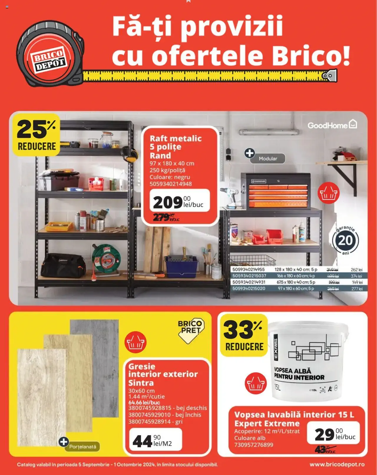 Catalog Brico Depot 5 Septembrie - 1 Octombrie 2024 | Pagina 1