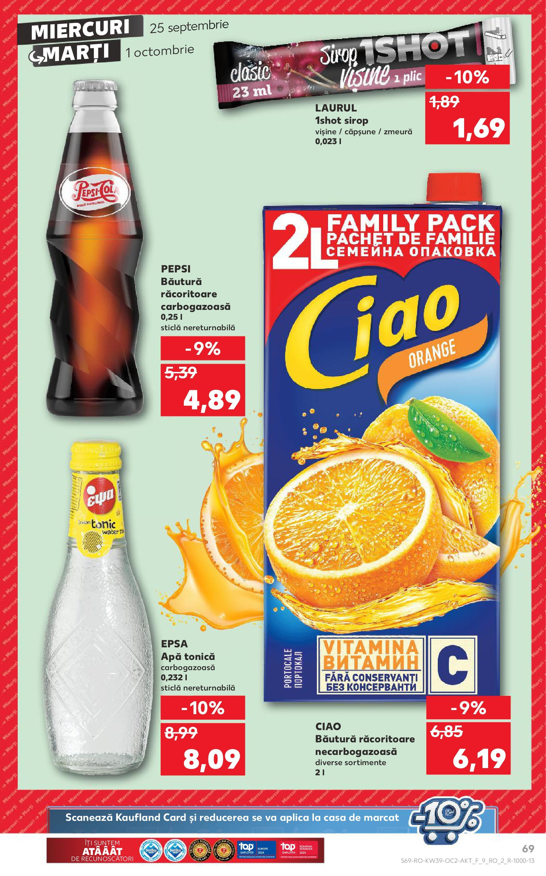 Catalog Kaufland 25 Septembrie - 1 Octombrie 2024 | Pagina 69