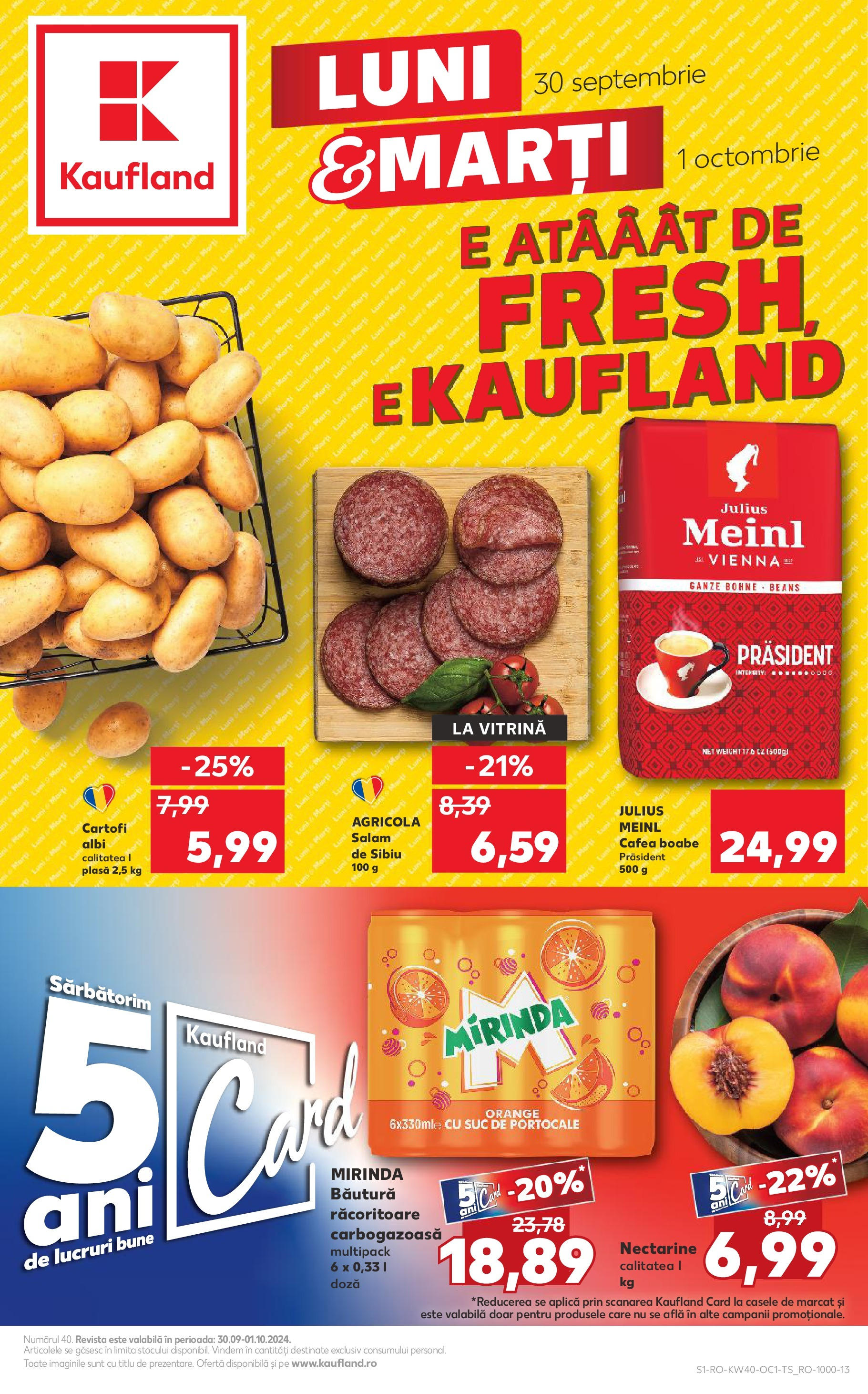 Catalog Kaufland 30 Septembrie - 1 Octombrie 2024 | Pagina 1