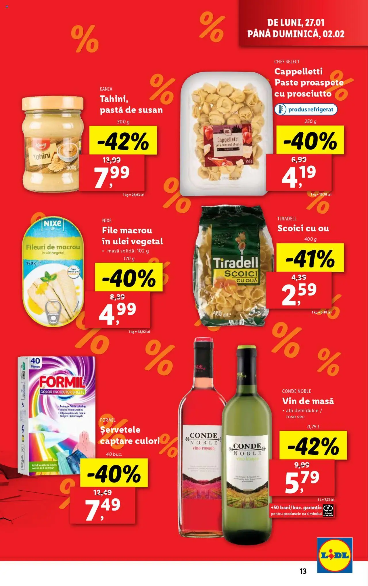 Catalog LIDL 27 Ianuarie - 2 Februarie 2025 | Pagina 13 | Produse: Masă, Ulei, Vin, Paste