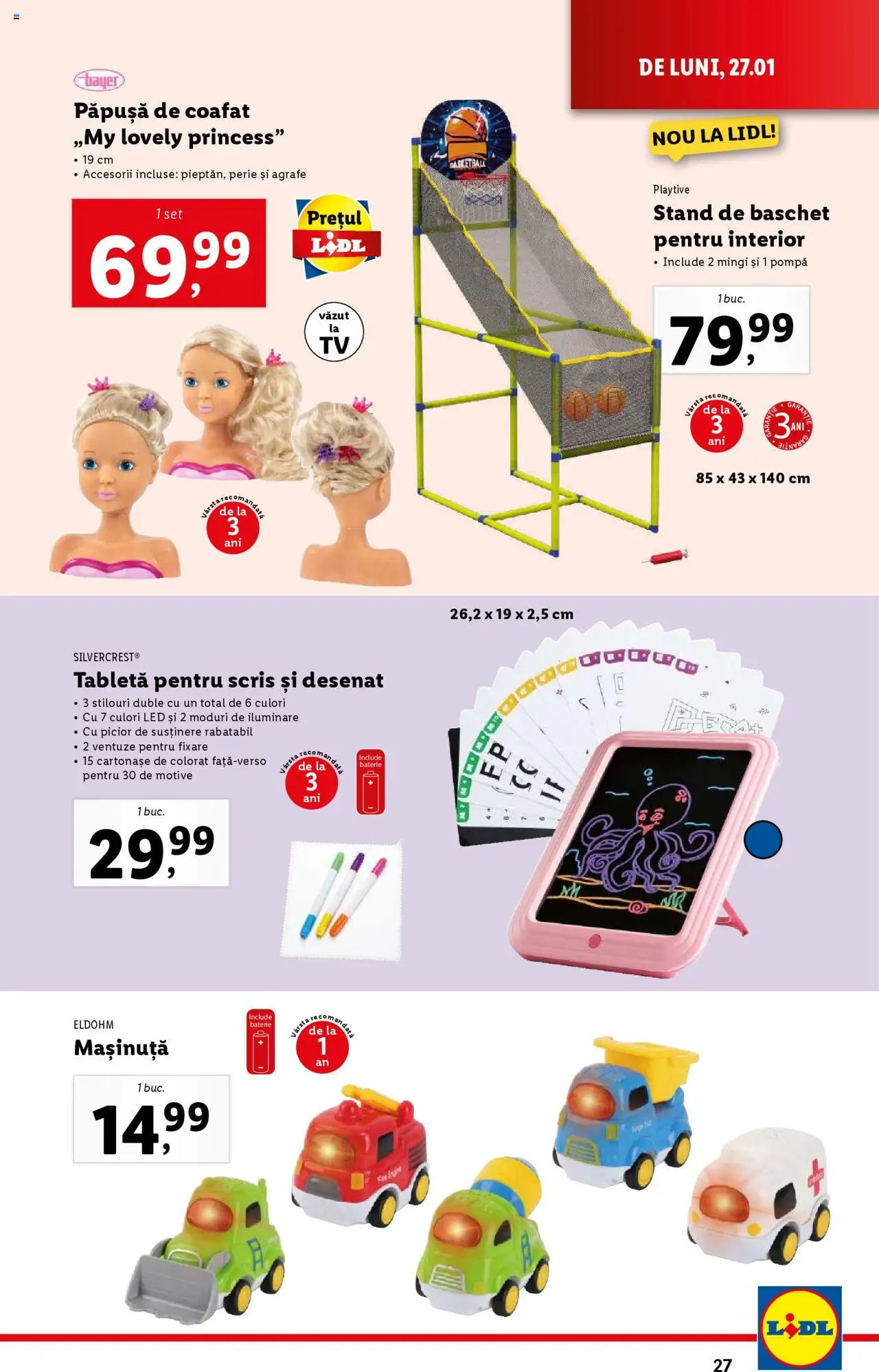 Catalog LIDL 27 Ianuarie - 2 Februarie 2025 | Pagina 27 | Produse: Tabletă, Agrafe, Baterie, Perie