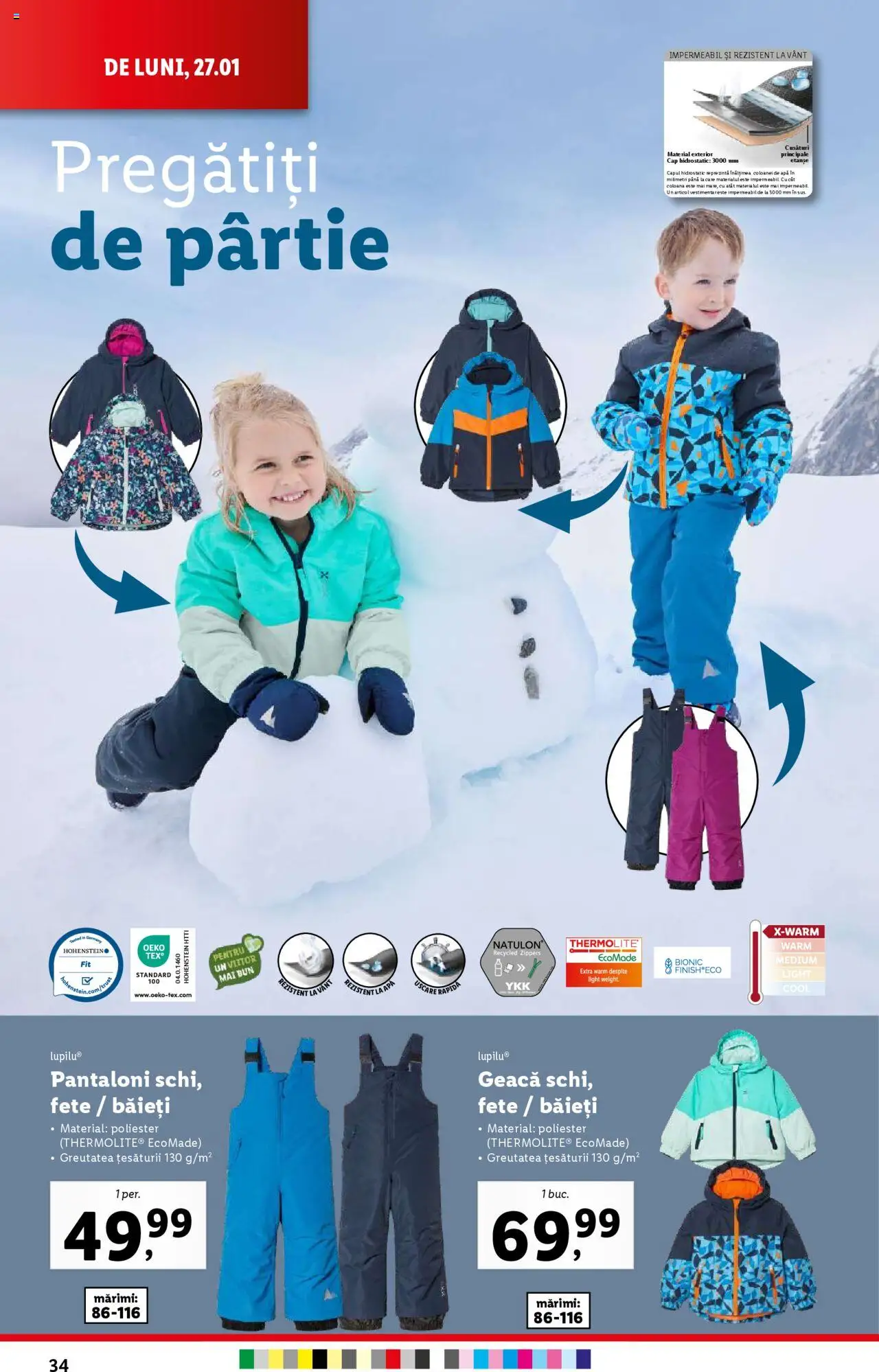 Catalog LIDL 27 Ianuarie - 2 Februarie 2025 | Pagina 34 | Produse: Geacă, Pantaloni, Apă