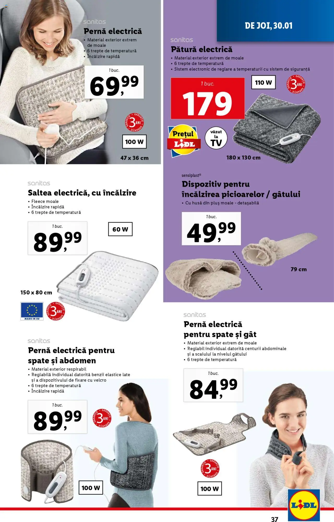 Catalog LIDL 27 Ianuarie - 2 Februarie 2025 | Pagina 37 | Produse: Saltea, Pernă, Pătură