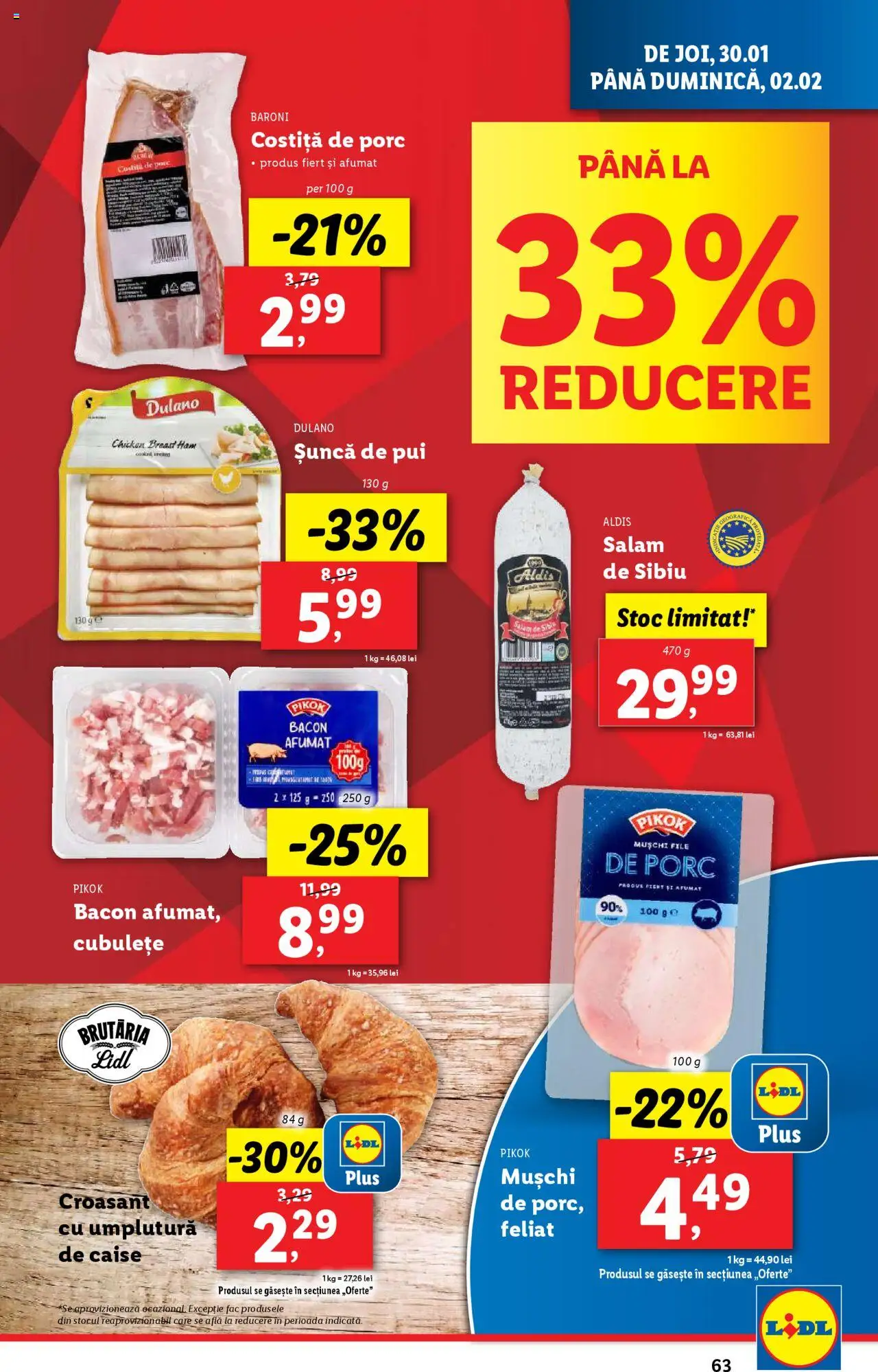 Catalog LIDL 27 Ianuarie - 2 Februarie 2025 | Pagina 63 | Produse: Bacon, Salam, Șuncă