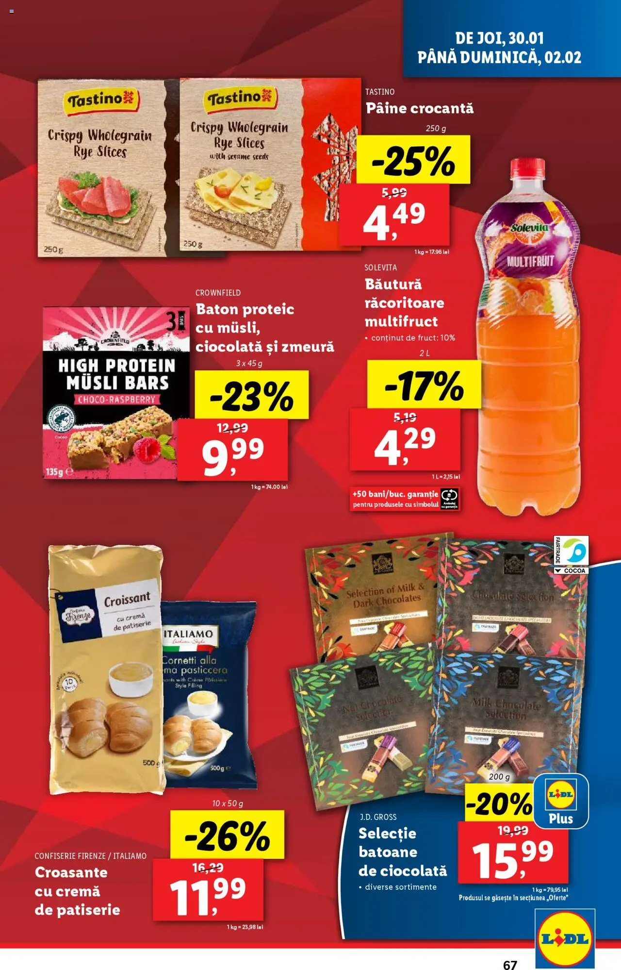 Catalog LIDL 27 Ianuarie - 2 Februarie 2025 | Pagina 67 | Produse: Zmeură, Cremă, Pâine, Ciocolată