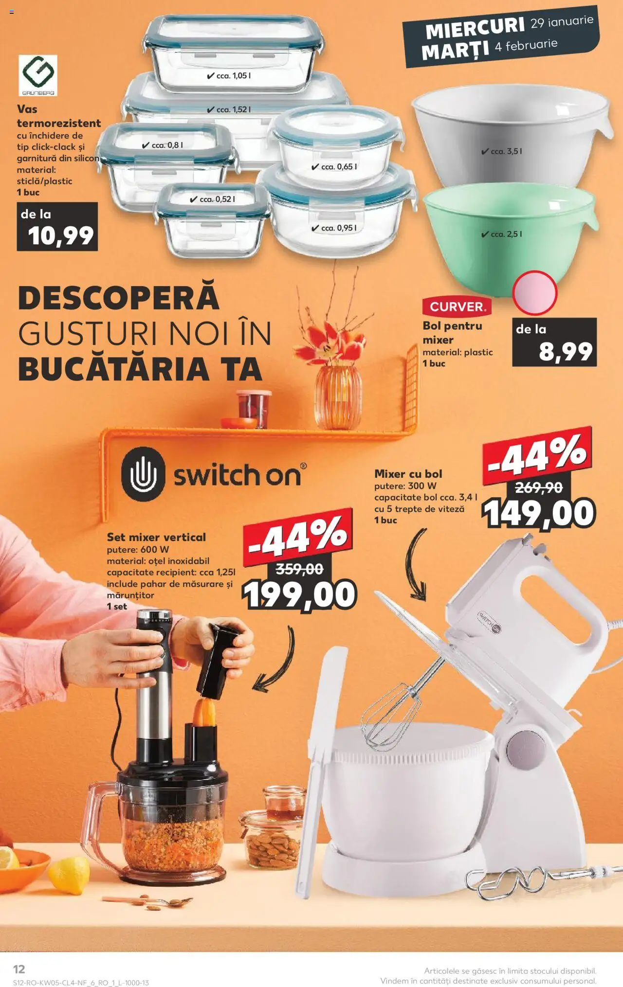 Catalog Kaufland 29 Ianuarie - 4 Februarie 2025 | Pagina 12 | Produse: Mixer, Bol