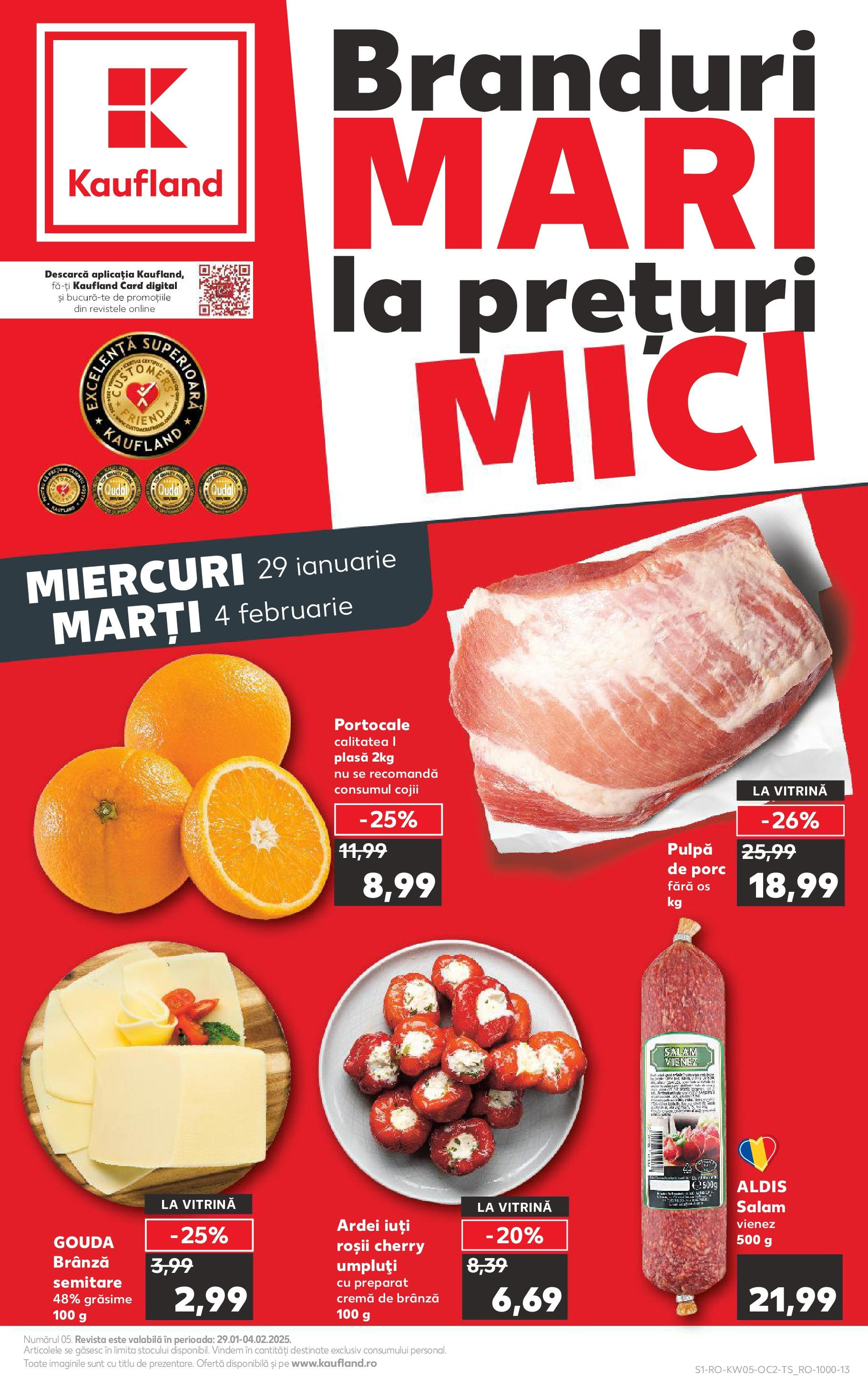 Catalog Kaufland 29 Ianuarie - 4 Februarie 2025 | Pagina 1 | Produse: Cremă, Portocale, Cremă de brânză, Gouda