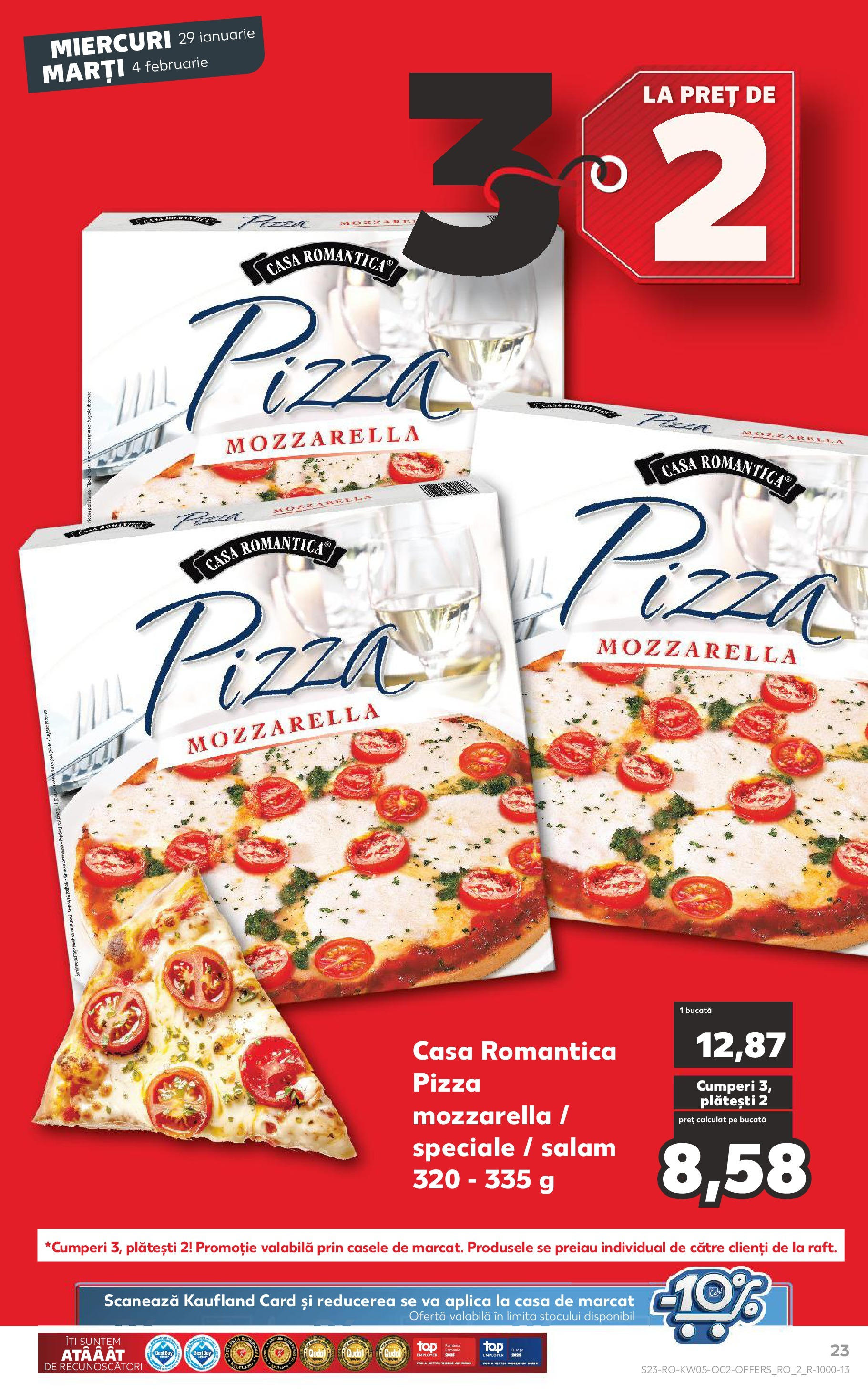 Catalog Kaufland 29 Ianuarie - 4 Februarie 2025 | Pagina 23 | Produse: Mozzarella, Salam, Pizza