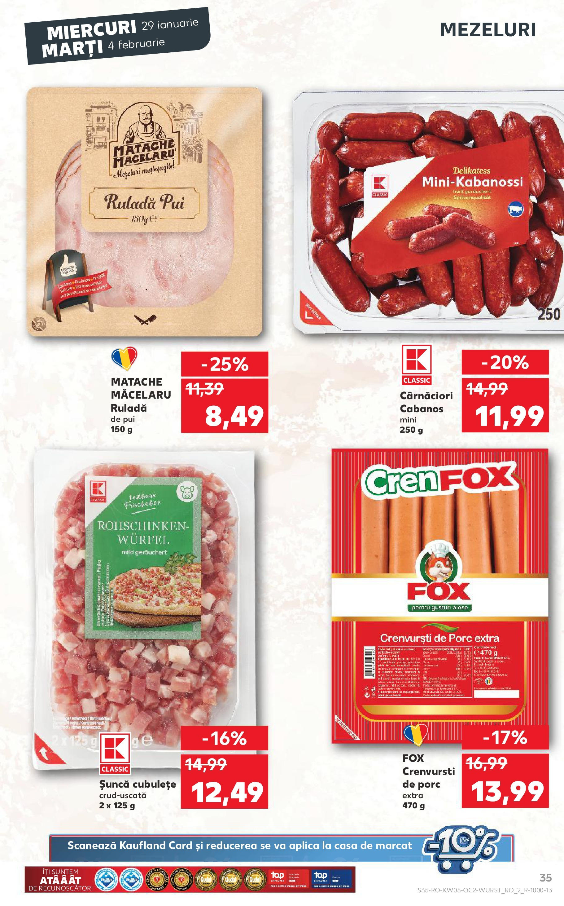 Catalog Kaufland 29 Ianuarie - 4 Februarie 2025 | Pagina 35 | Produse: Crenvurști, Șuncă