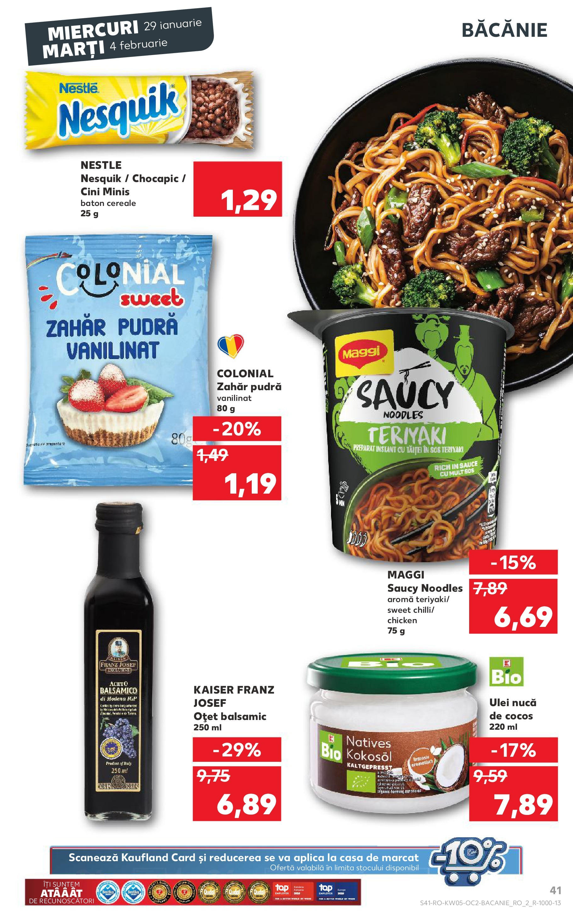 Catalog Kaufland 29 Ianuarie - 4 Februarie 2025 | Pagina 41 | Produse: Ulei, Oțet, Noodles, Cereale