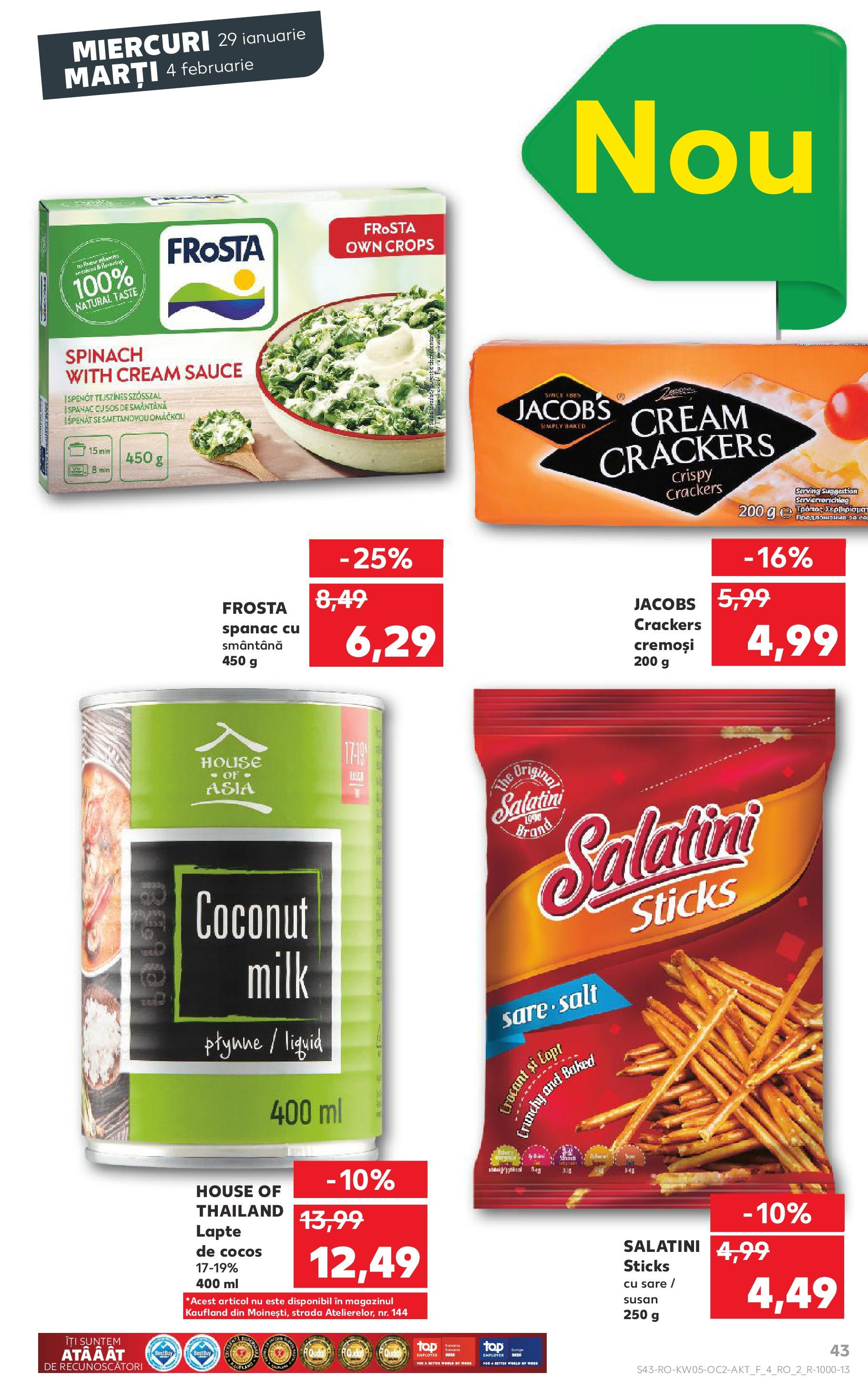 Catalog Kaufland 29 Ianuarie - 4 Februarie 2025 | Pagina 43 | Produse: Lapte, Smântână, Sare