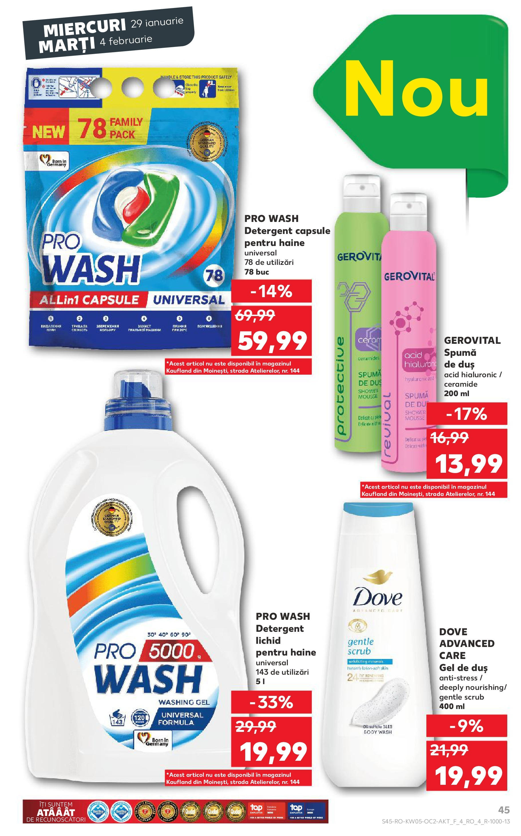 Catalog Kaufland 29 Ianuarie - 4 Februarie 2025 | Pagina 45 | Produse: Body, Duș, Detergent, Haine