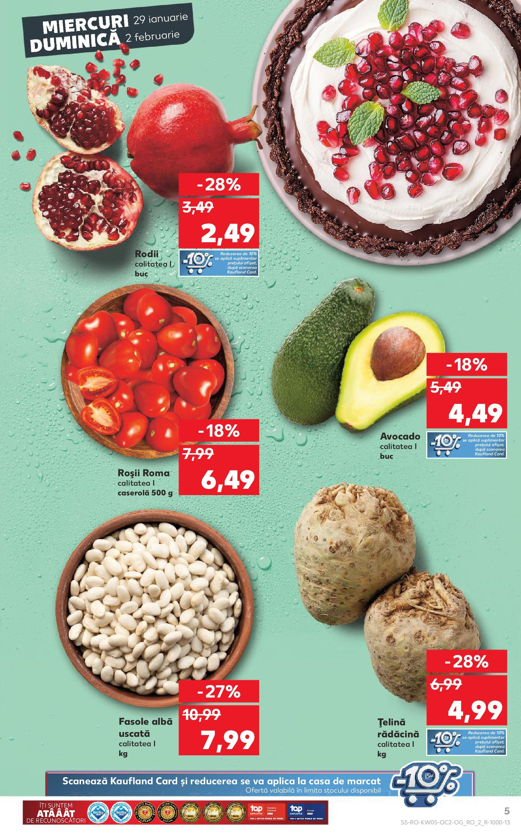 Catalog Kaufland 29 Ianuarie - 4 Februarie 2025 | Pagina 5 | Produse: Țelină, Roșii, Avocado, Fasole albă