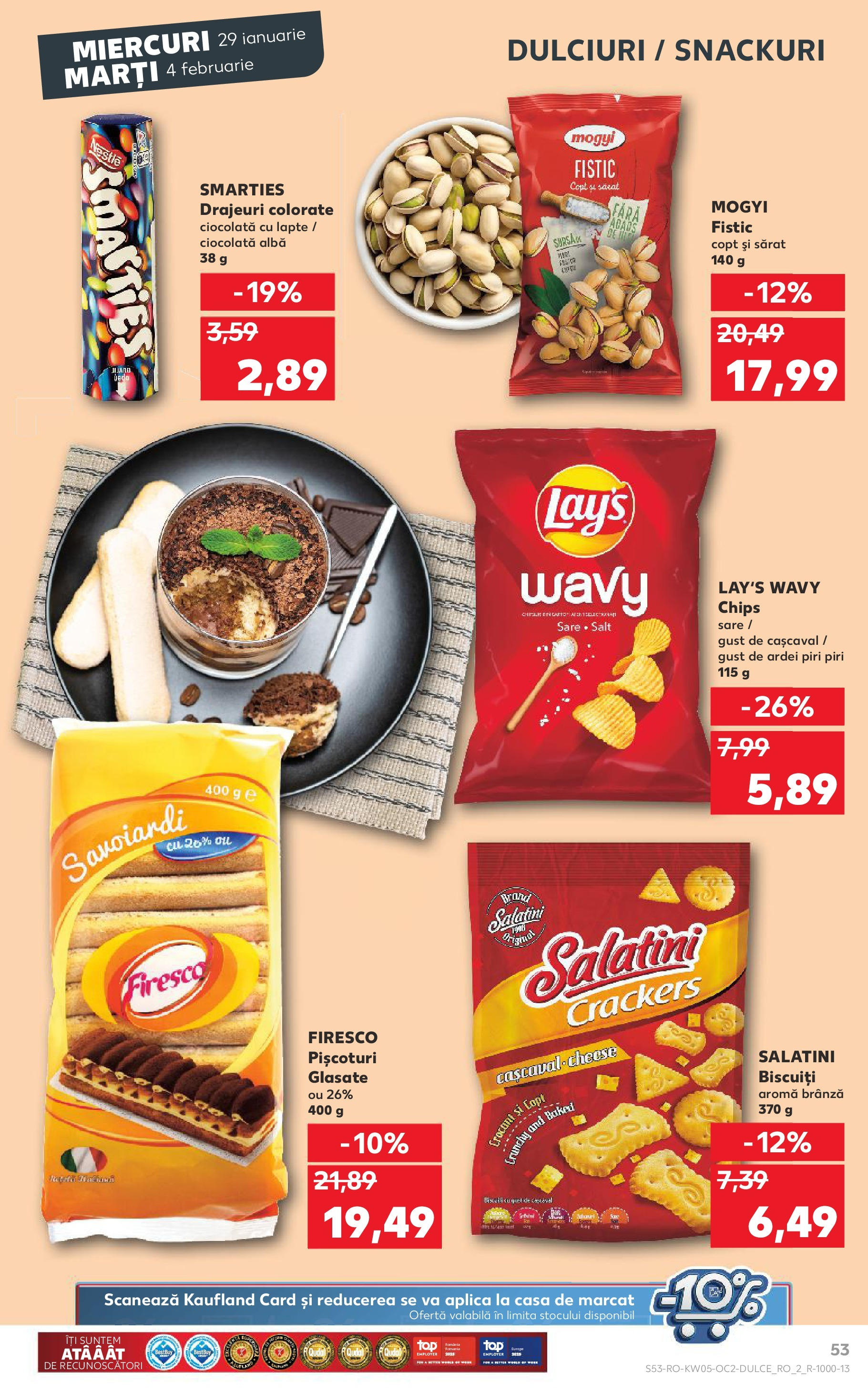 Catalog Kaufland 29 Ianuarie - 4 Februarie 2025 | Pagina 53 | Produse: Ciocolată, Fistic, Biscuiți, Sare
