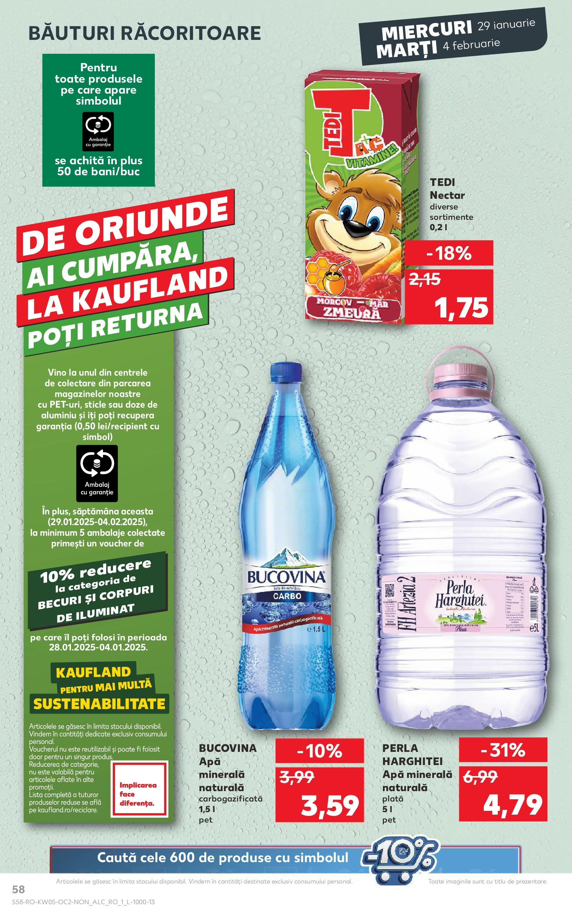 Catalog Kaufland 29 Ianuarie - 4 Februarie 2025 | Pagina 58 | Produse: Zmeură, Apă