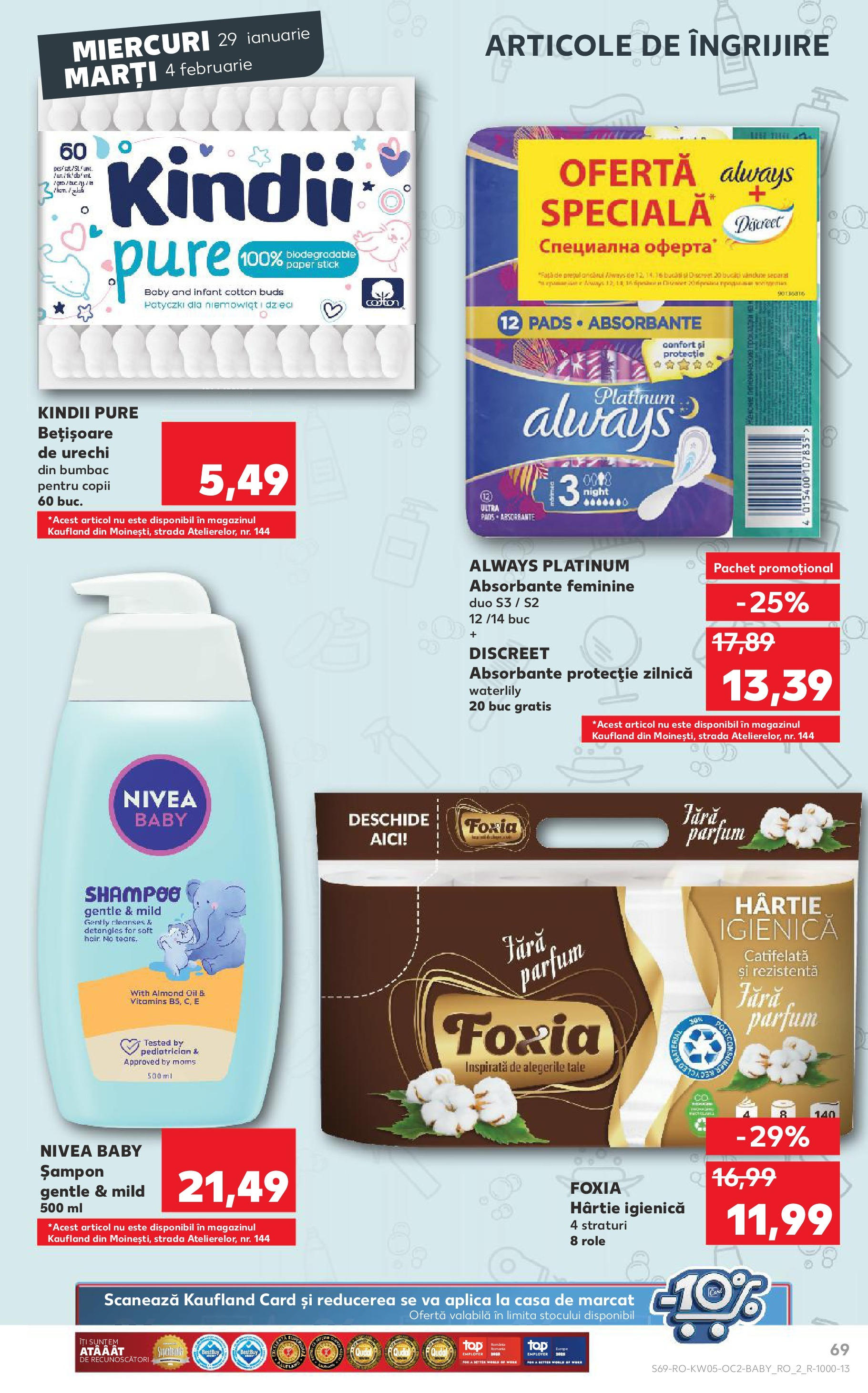 Catalog Kaufland 29 Ianuarie - 4 Februarie 2025 | Pagina 69 | Produse: Role, Parfum, Șampon, Absorbante