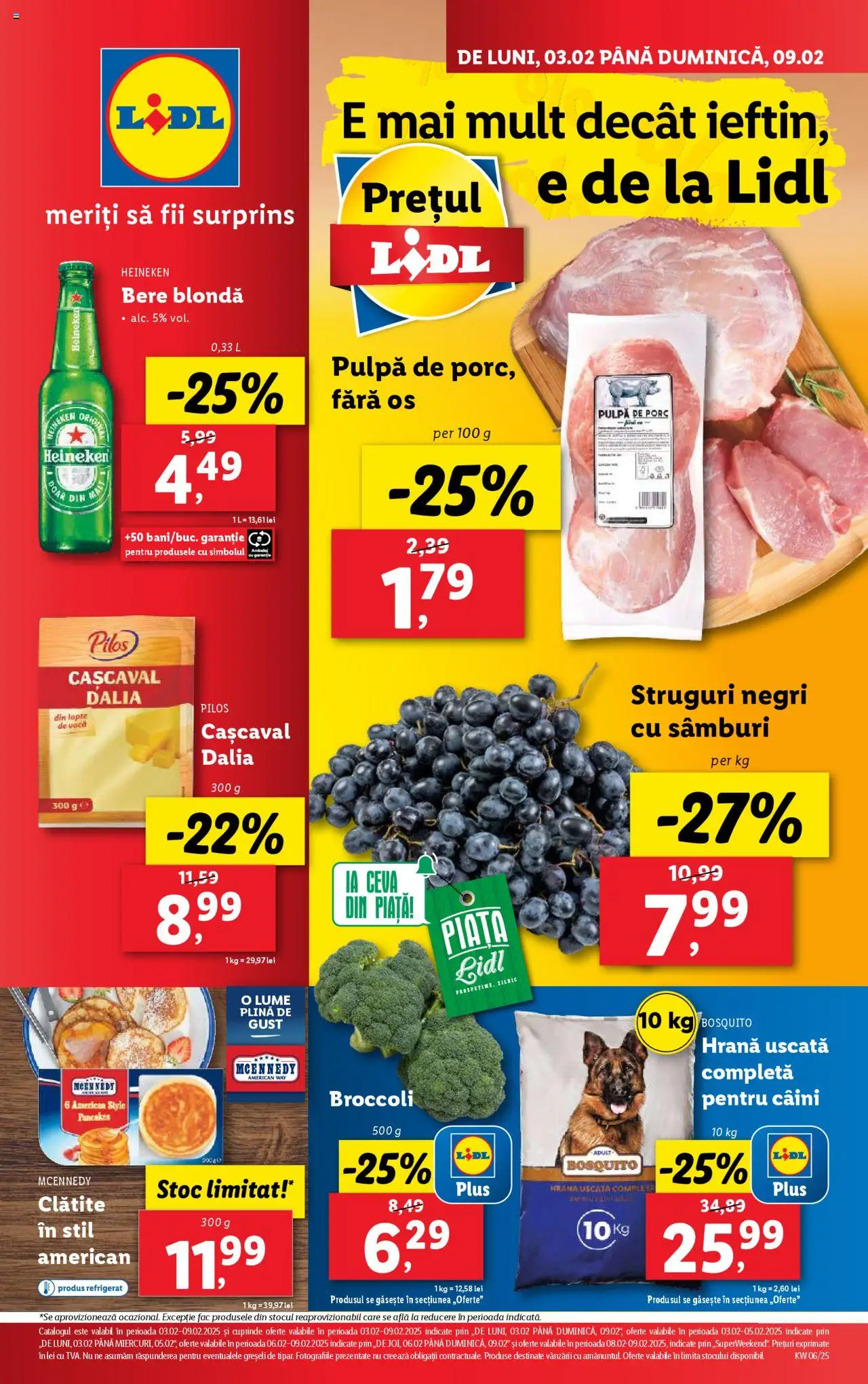 Catalog LIDL 3 - 9 Februarie 2025 | Pagina 1 | Produse: Struguri, Cașcaval, Clătite, Bere