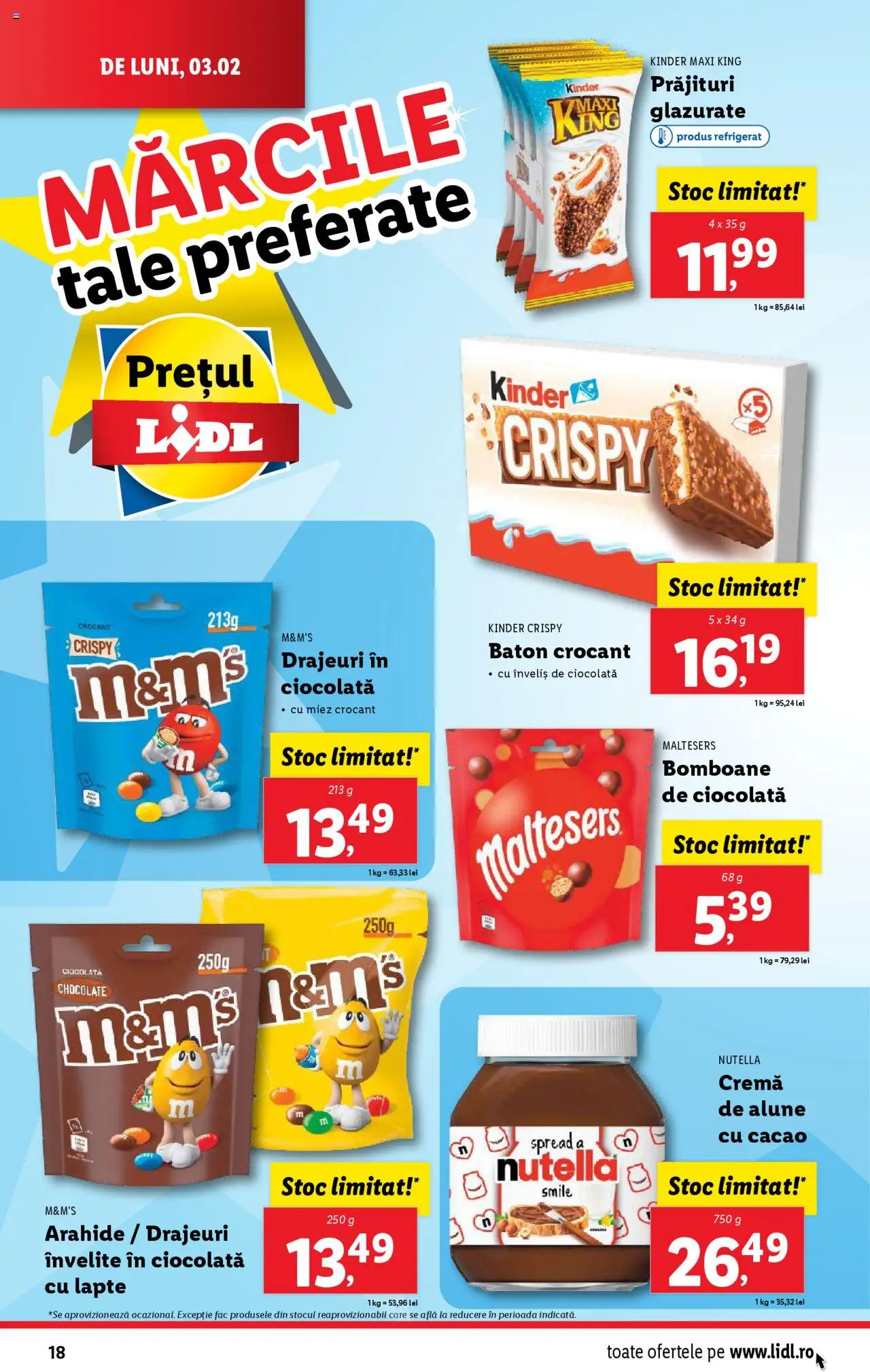 Catalog LIDL 3 - 9 Februarie 2025 | Pagina 18 | Produse: Alune, Lapte, Cremă, Bomboane