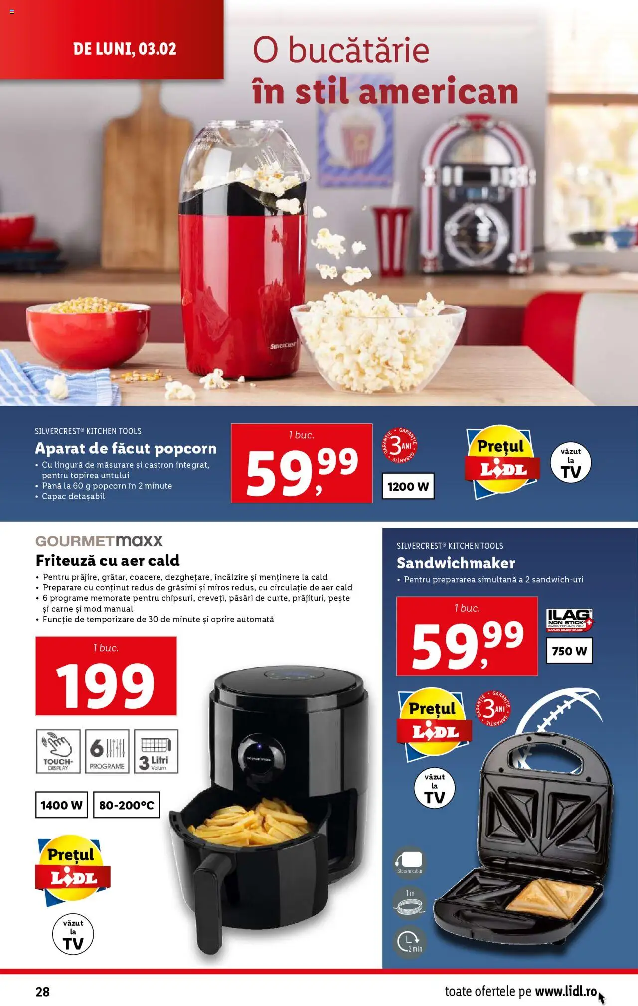 Catalog LIDL 3 - 9 Februarie 2025 | Pagina 28 | Produse: Sandwichmaker, Friteuză, Bucătărie, Pește