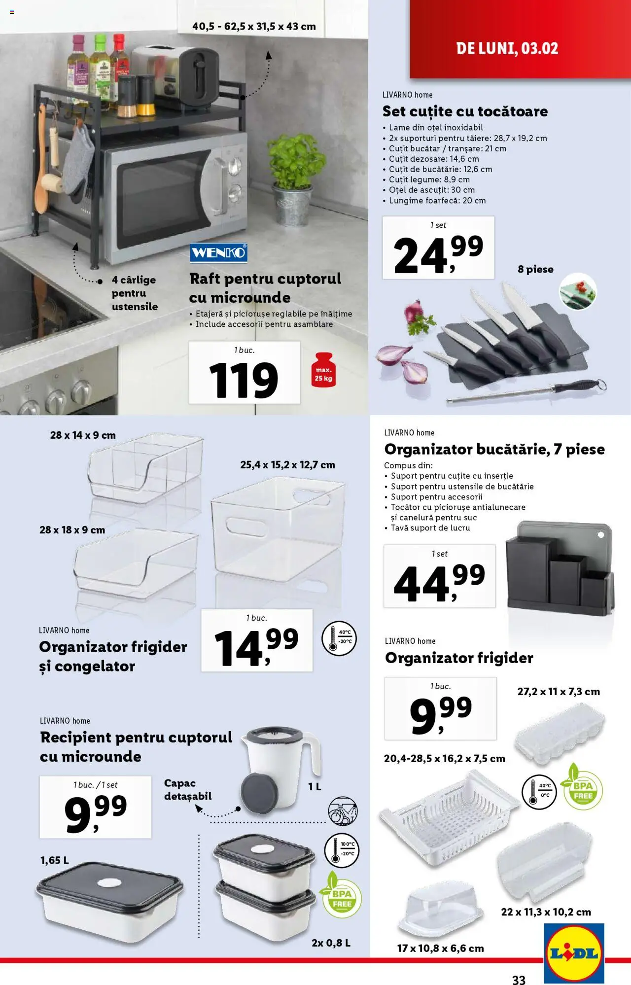 Catalog LIDL 3 - 9 Februarie 2025 | Pagina 33 | Produse: Cuțit, Tocător, Suc, Legume
