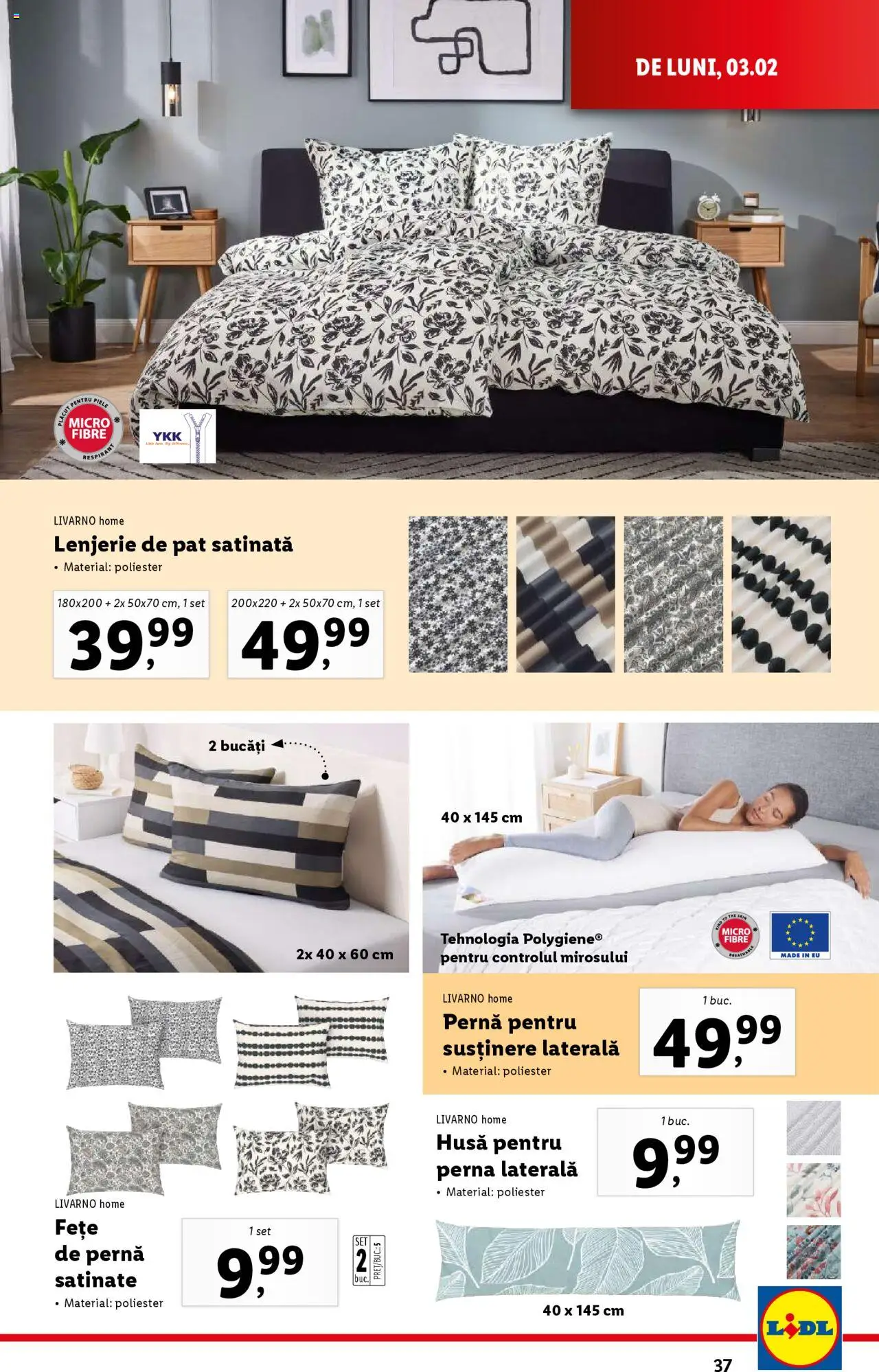 Catalog LIDL 3 - 9 Februarie 2025 | Pagina 37 | Produse: Pat, Lenjerie de pat, Pernă
