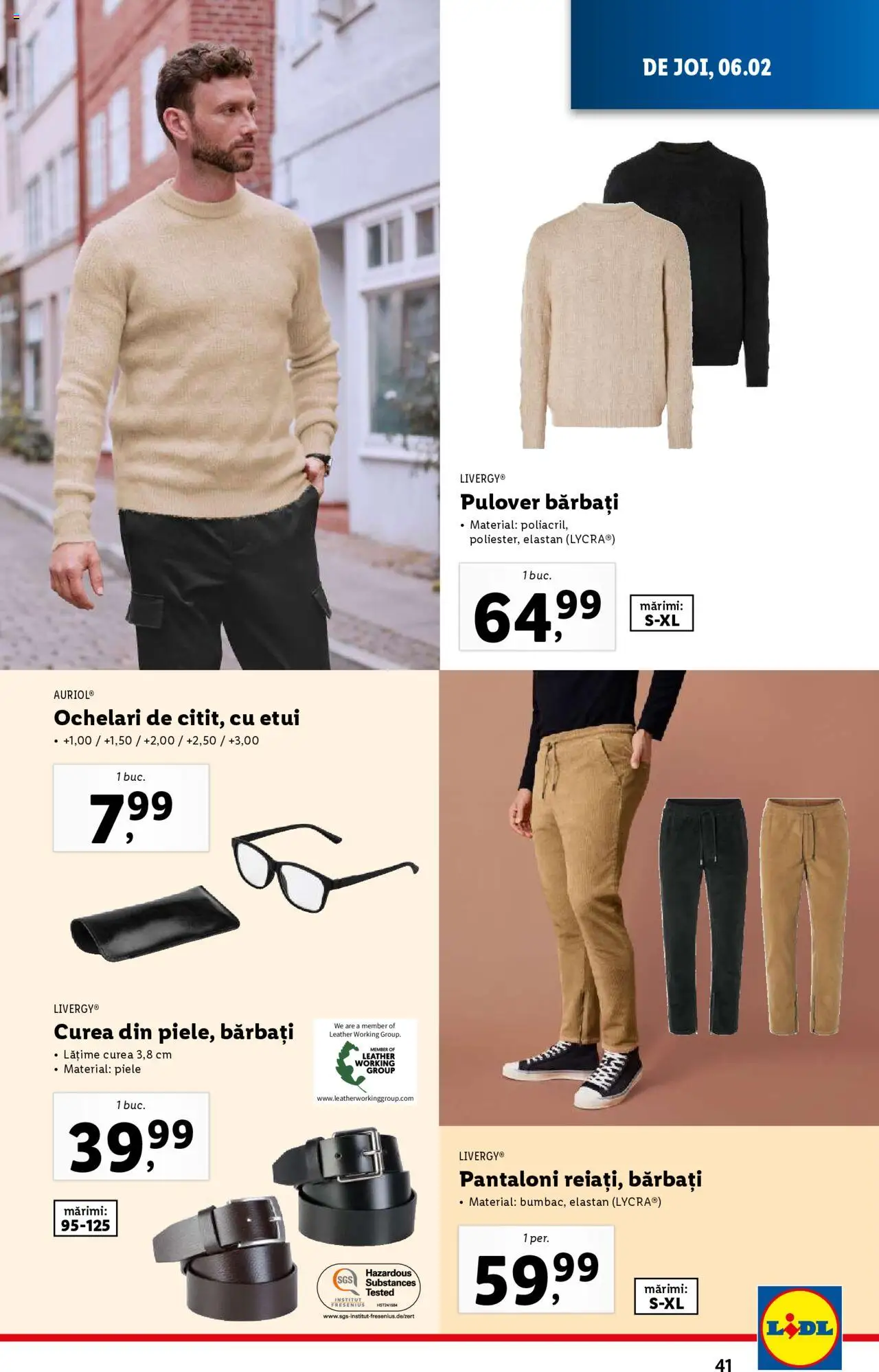 Catalog LIDL 3 - 9 Februarie 2025 | Pagina 41 | Produse: Ochelari, Curea, Pulover, Pantaloni