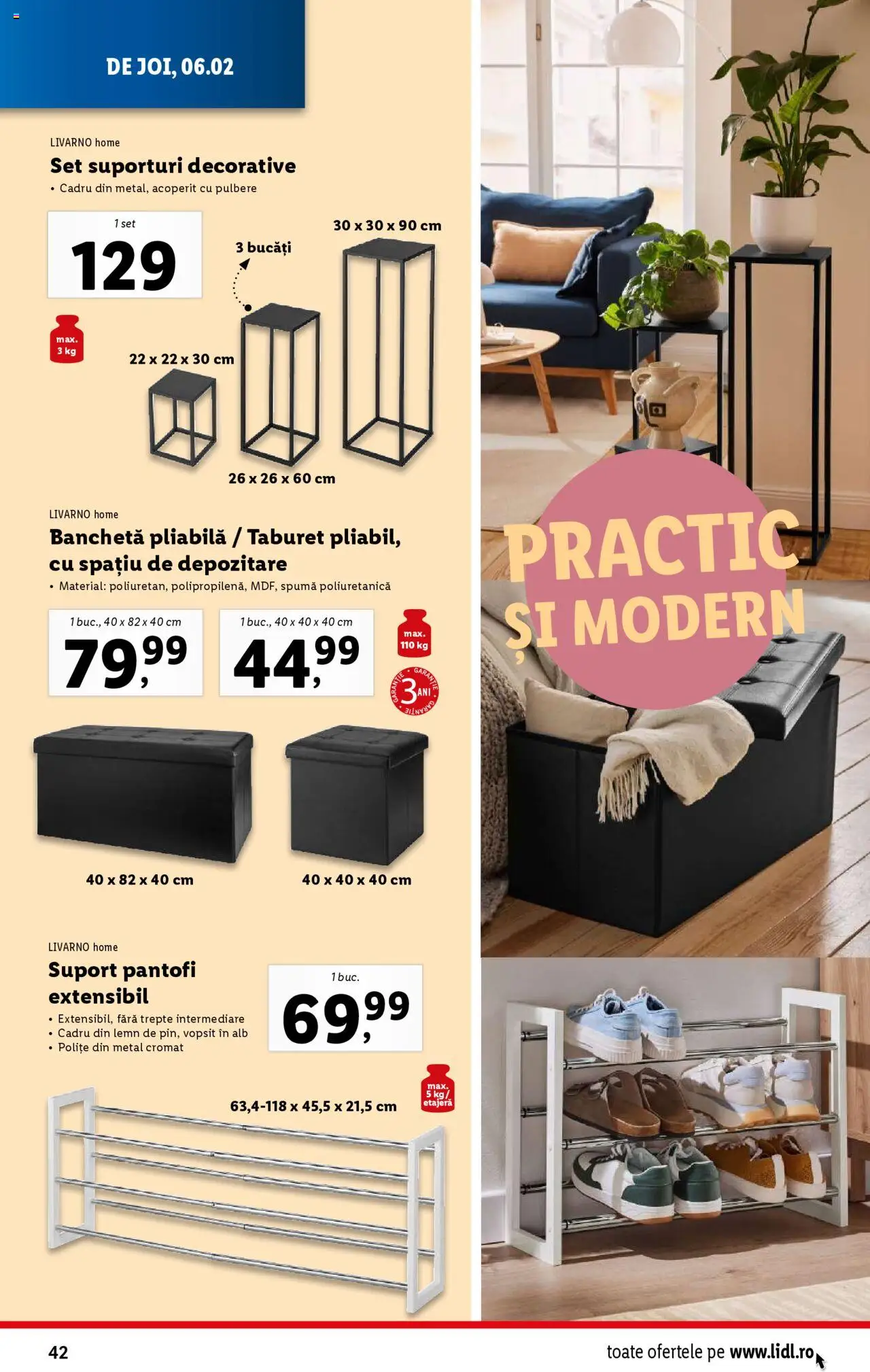 Catalog LIDL 3 - 9 Februarie 2025 | Pagina 42 | Produse: Pantofi, Taburet, Etajeră