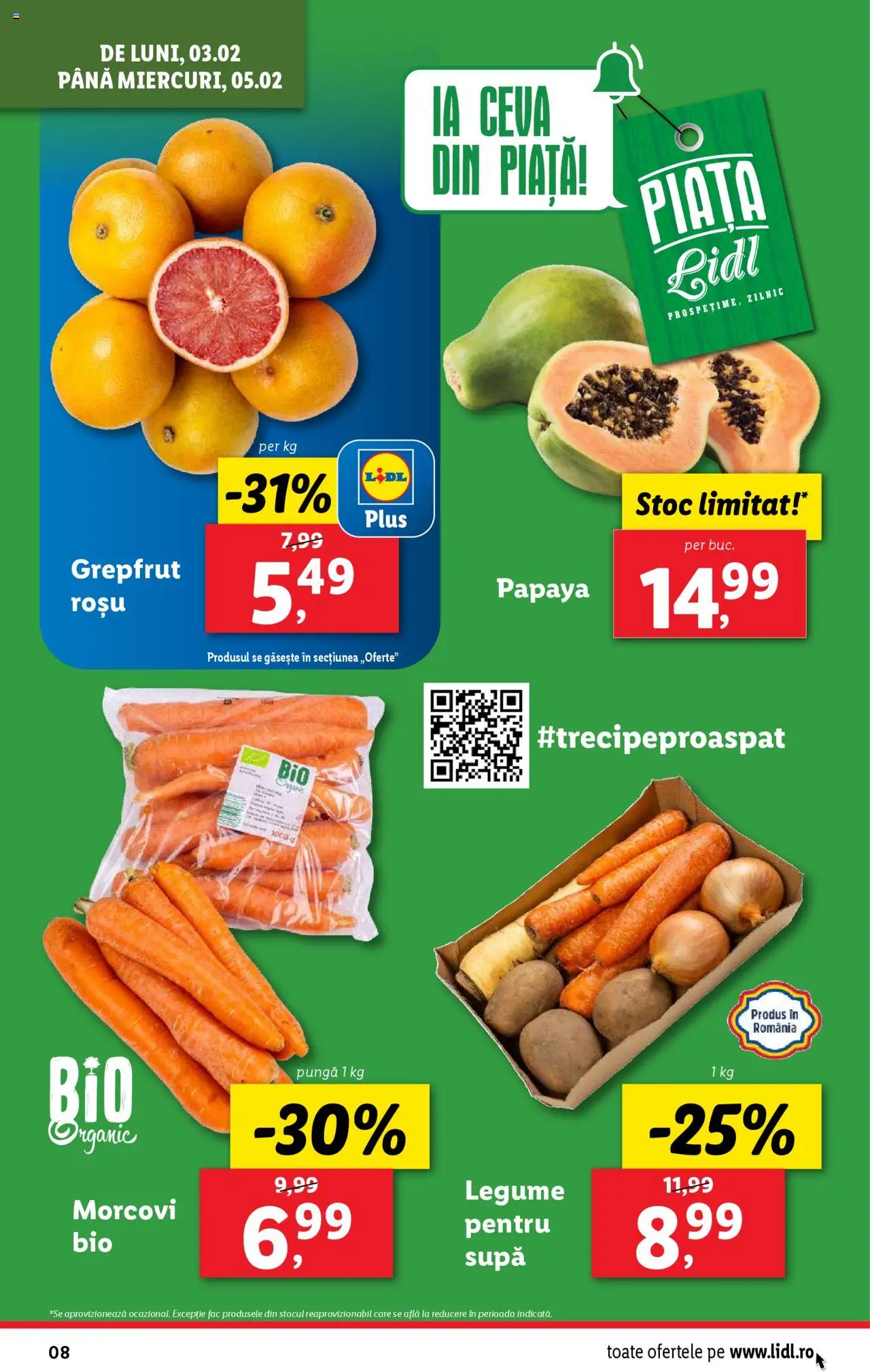 Catalog LIDL 3 - 9 Februarie 2025 | Pagina 8 | Produse: Pungă, Grepfrut, Morcovi, Legume