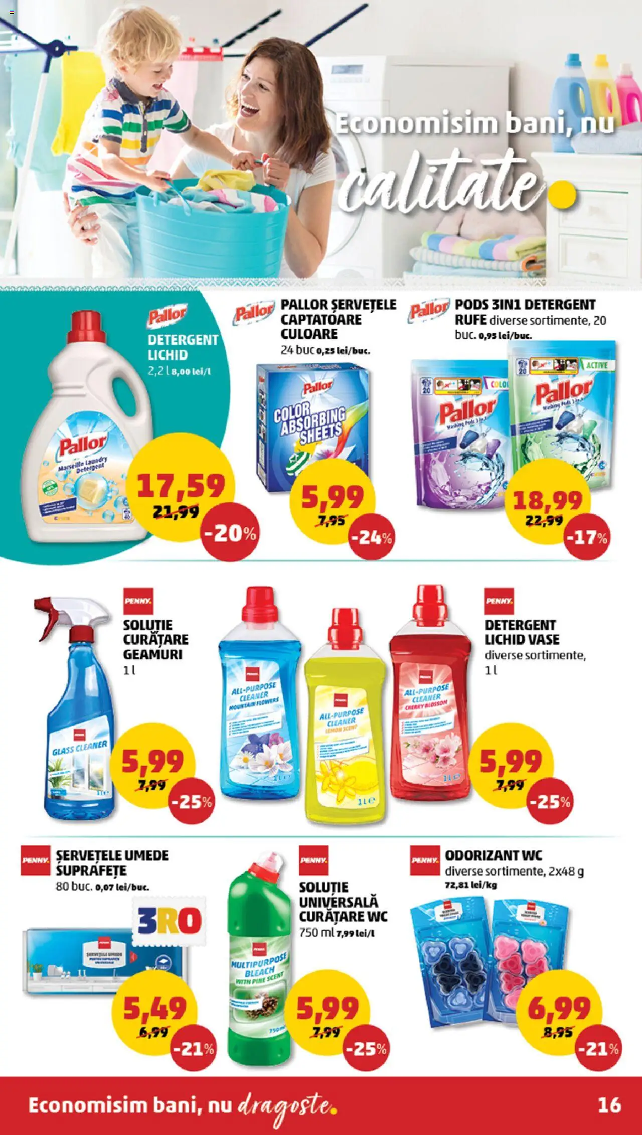 Catalog PENNY Market 29 Ianuarie - 4 Februarie 2025 | Pagina 16 | Produse: Detergent, Șervețele umede