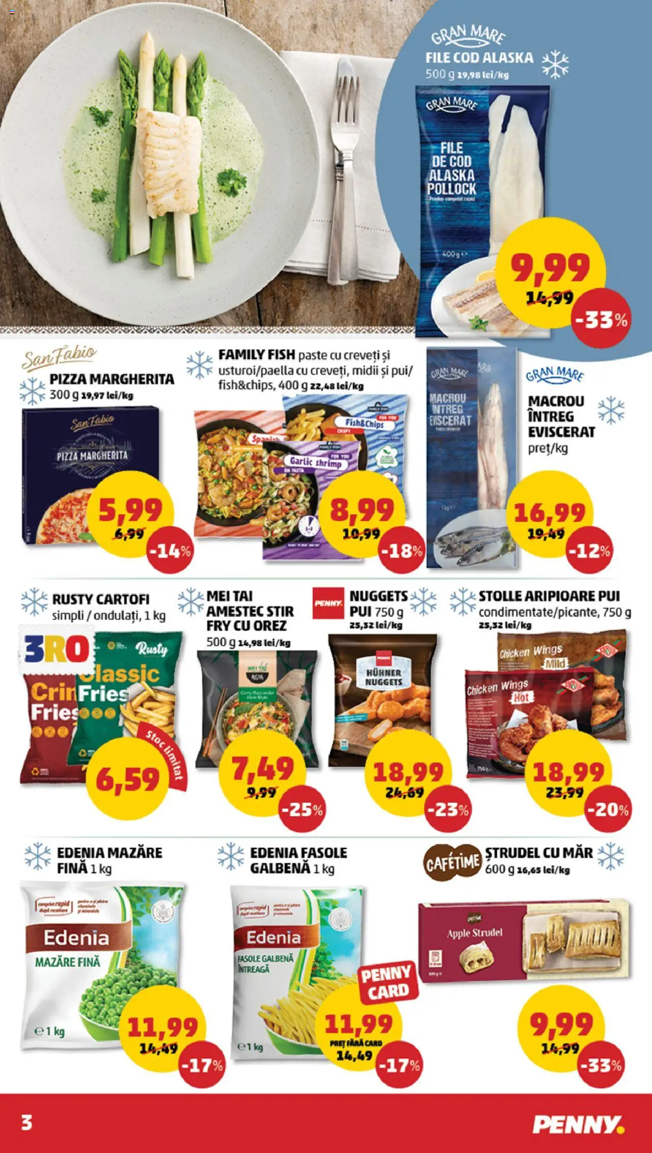 Catalog PENNY Market 29 Ianuarie - 4 Februarie 2025 | Pagina 3 | Produse: Ștrudel, Pizza, Paste, Cartofi