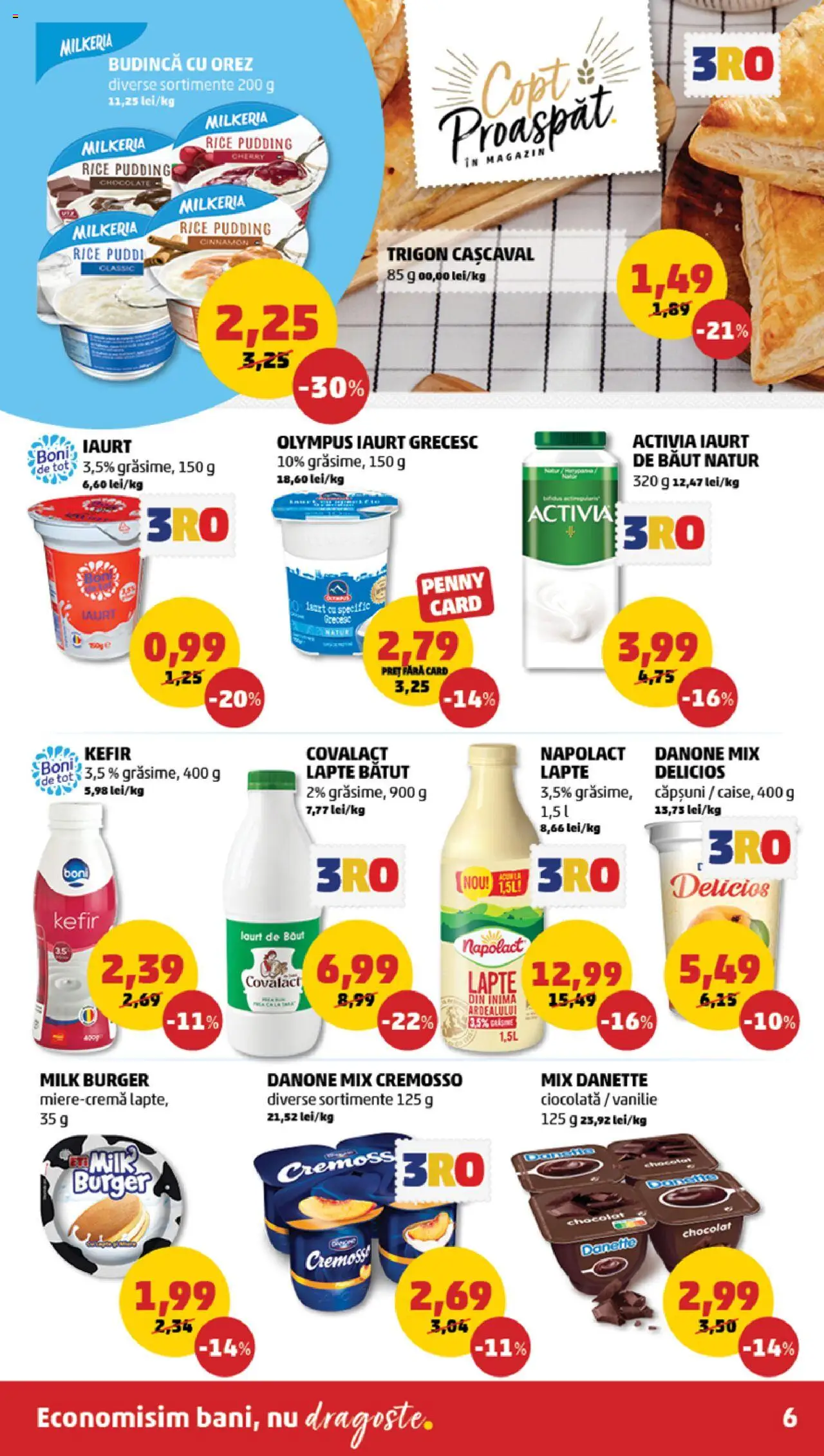 Catalog PENNY Market 29 Ianuarie - 4 Februarie 2025 | Pagina 6 | Produse: Cașcaval, Lapte, Iaurt, Burger