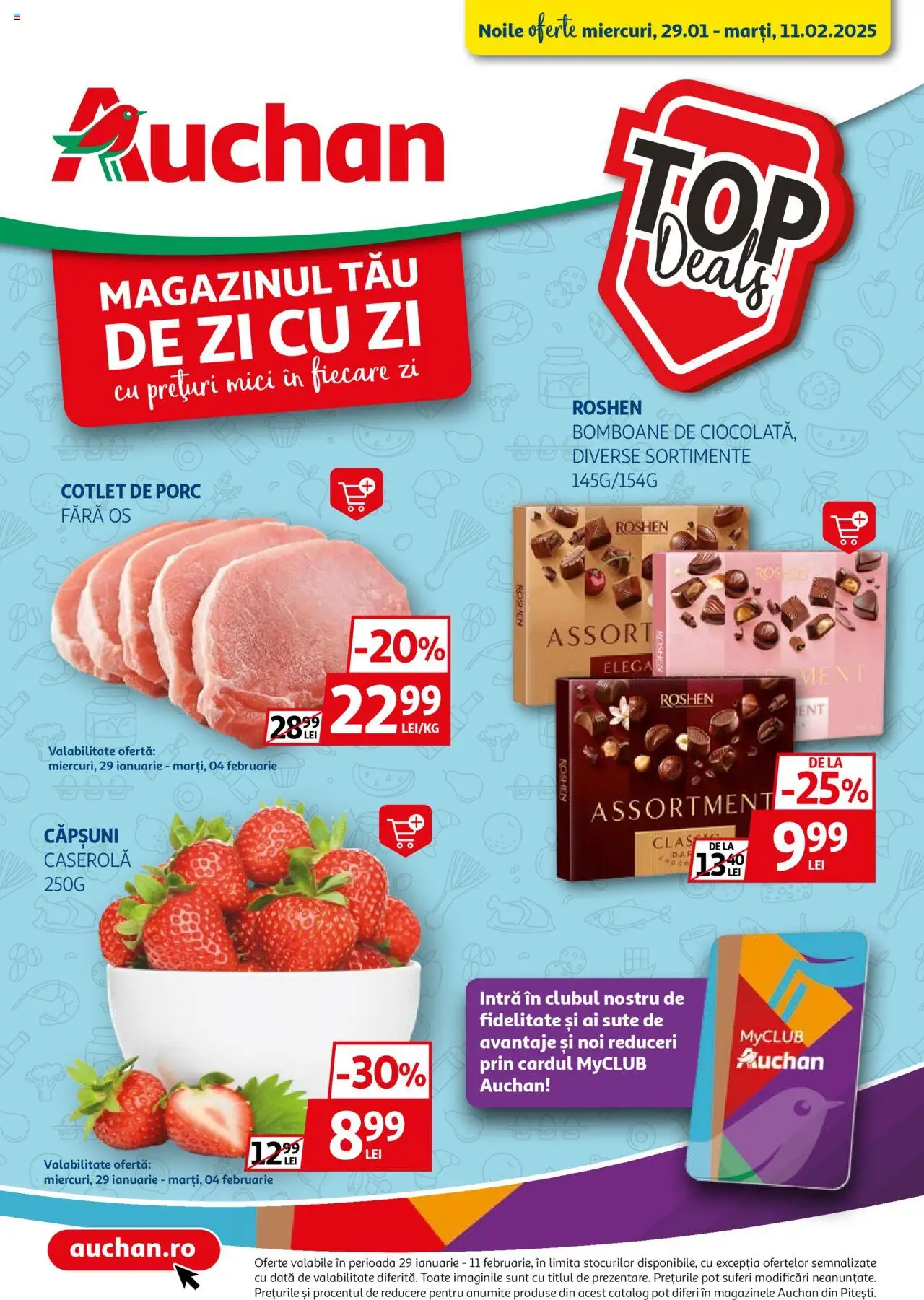 Catalog Auchan 29 Ianuarie - 11 Februarie 2025 | Pagina 1 | Produse: Mici, Bomboane, Căpșuni
