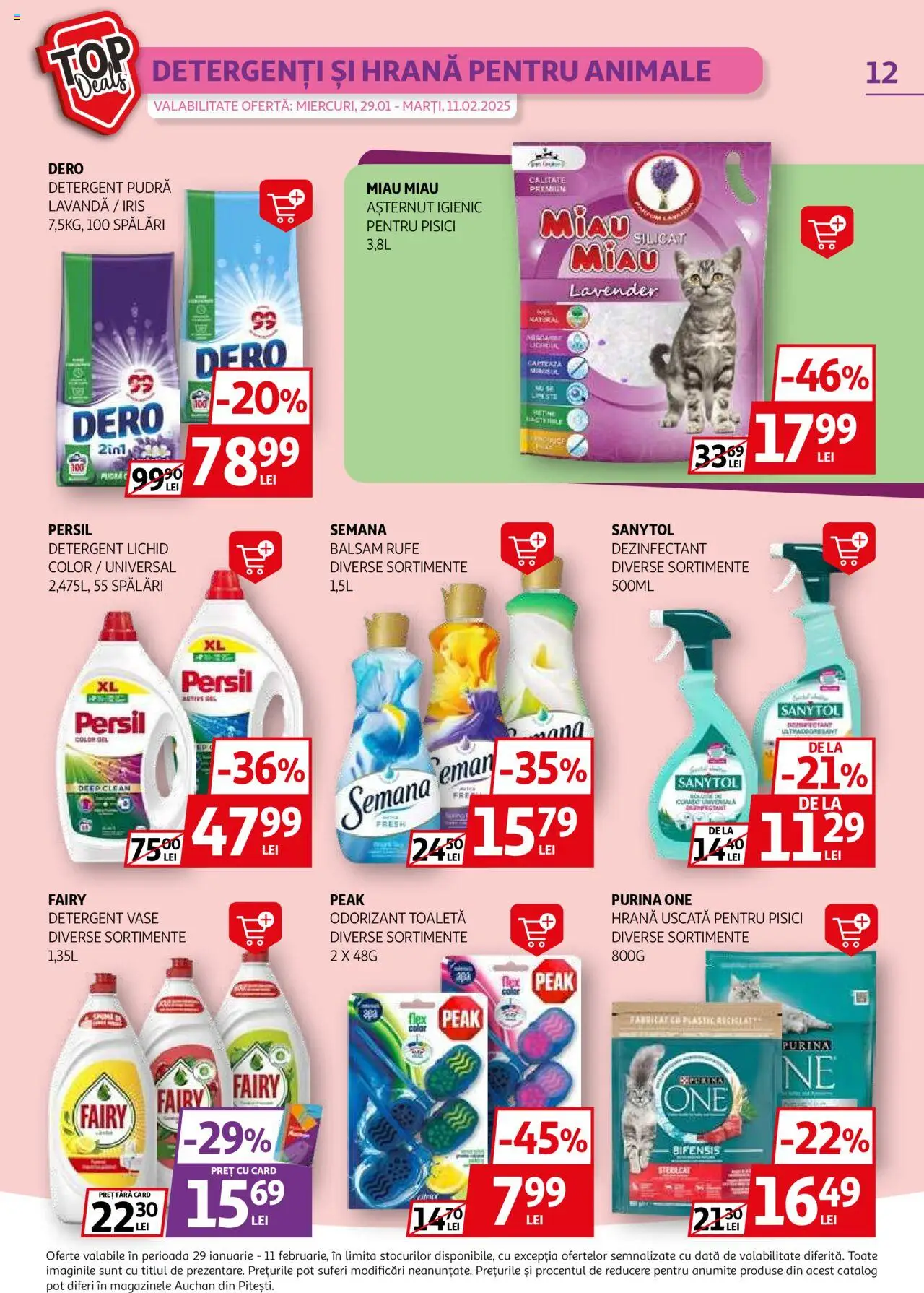 Catalog Auchan 29 Ianuarie - 11 Februarie 2025 | Pagina 12 | Produse: Toaletă, Pudră, Balsam, Detergent