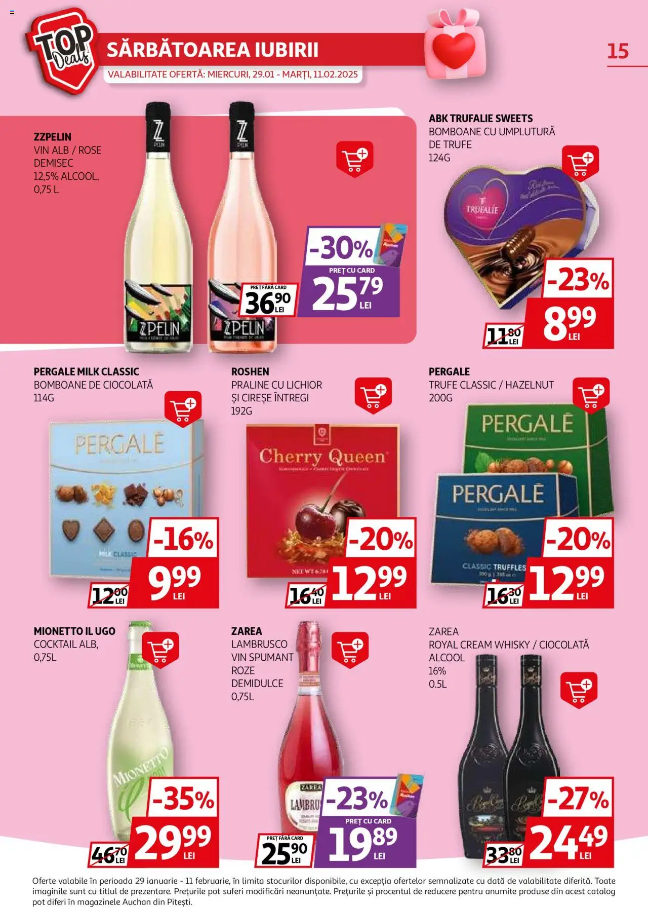 Catalog Auchan 29 Ianuarie - 11 Februarie 2025 | Pagina 15 | Produse: Praline, Ciocolată, Vin, Cireșe