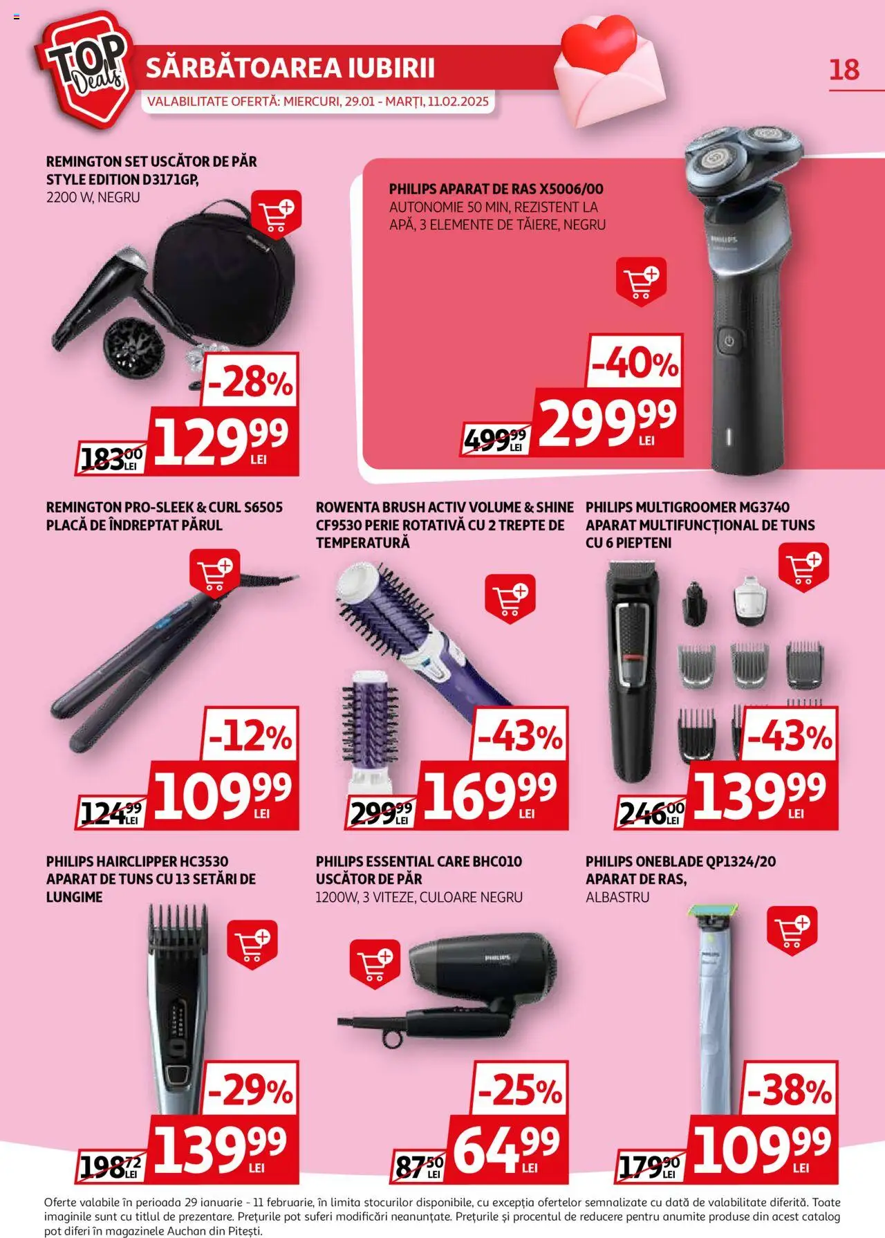 Catalog Auchan 29 Ianuarie - 11 Februarie 2025 | Pagina 18 | Produse: Perie rotativă, Uscător, Aparat De Ras, Uscător De Păr