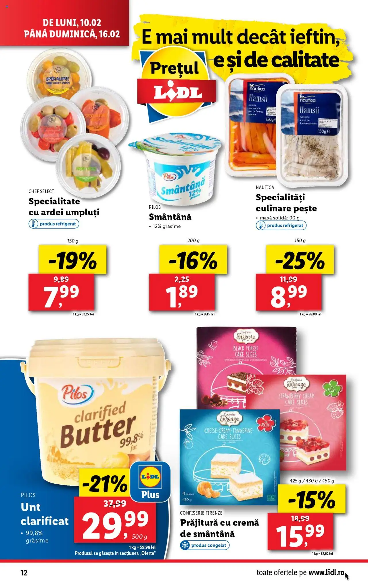 Catalog LIDL 10 - 16 Februarie 2025 | Pagina 12 | Produse: Masă, Ulei, Pește, Smântână