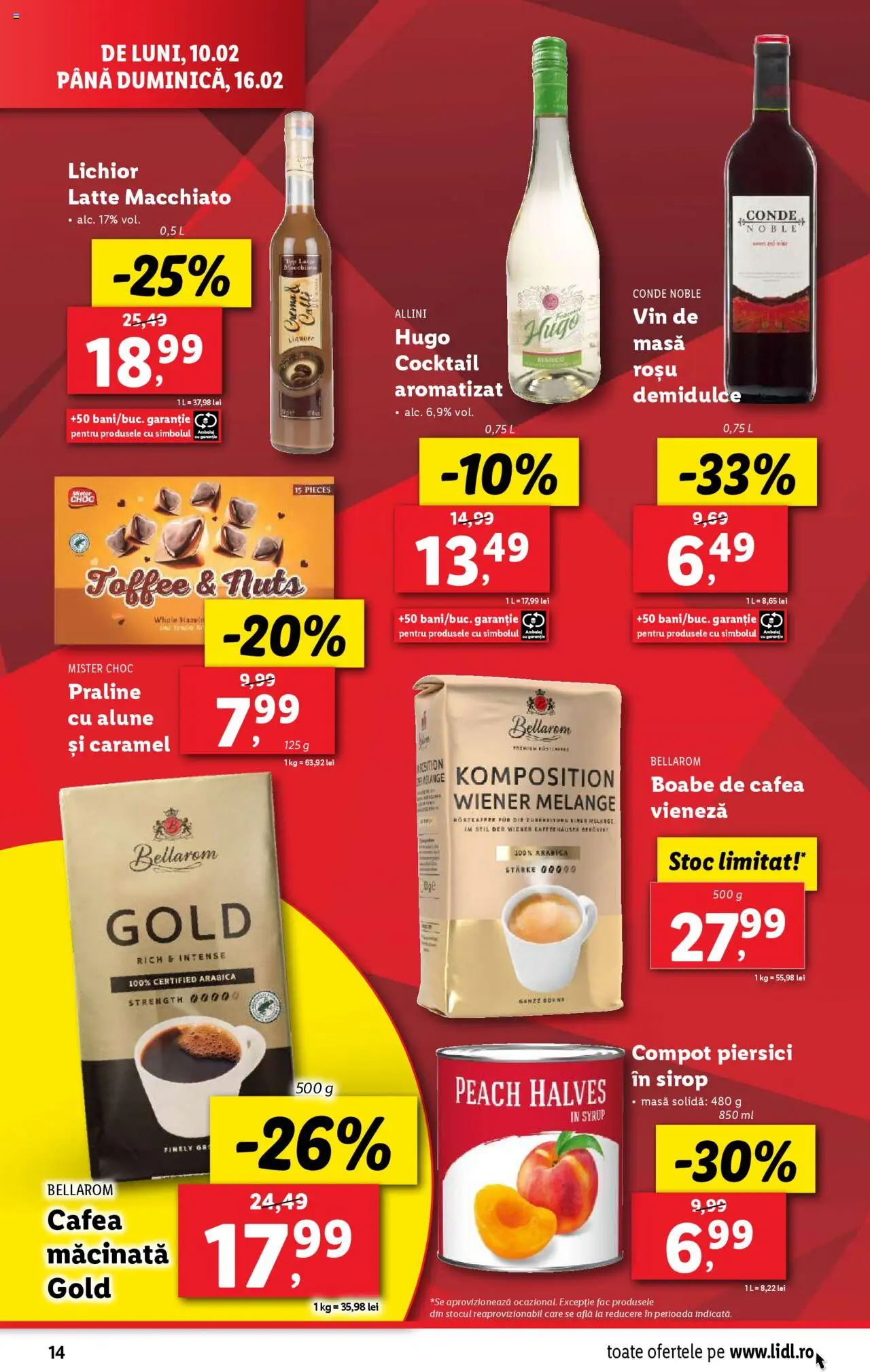 Catalog LIDL 10 - 16 Februarie 2025 | Pagina 14 | Produse: Masă, Alune, Lichior, Cocktail