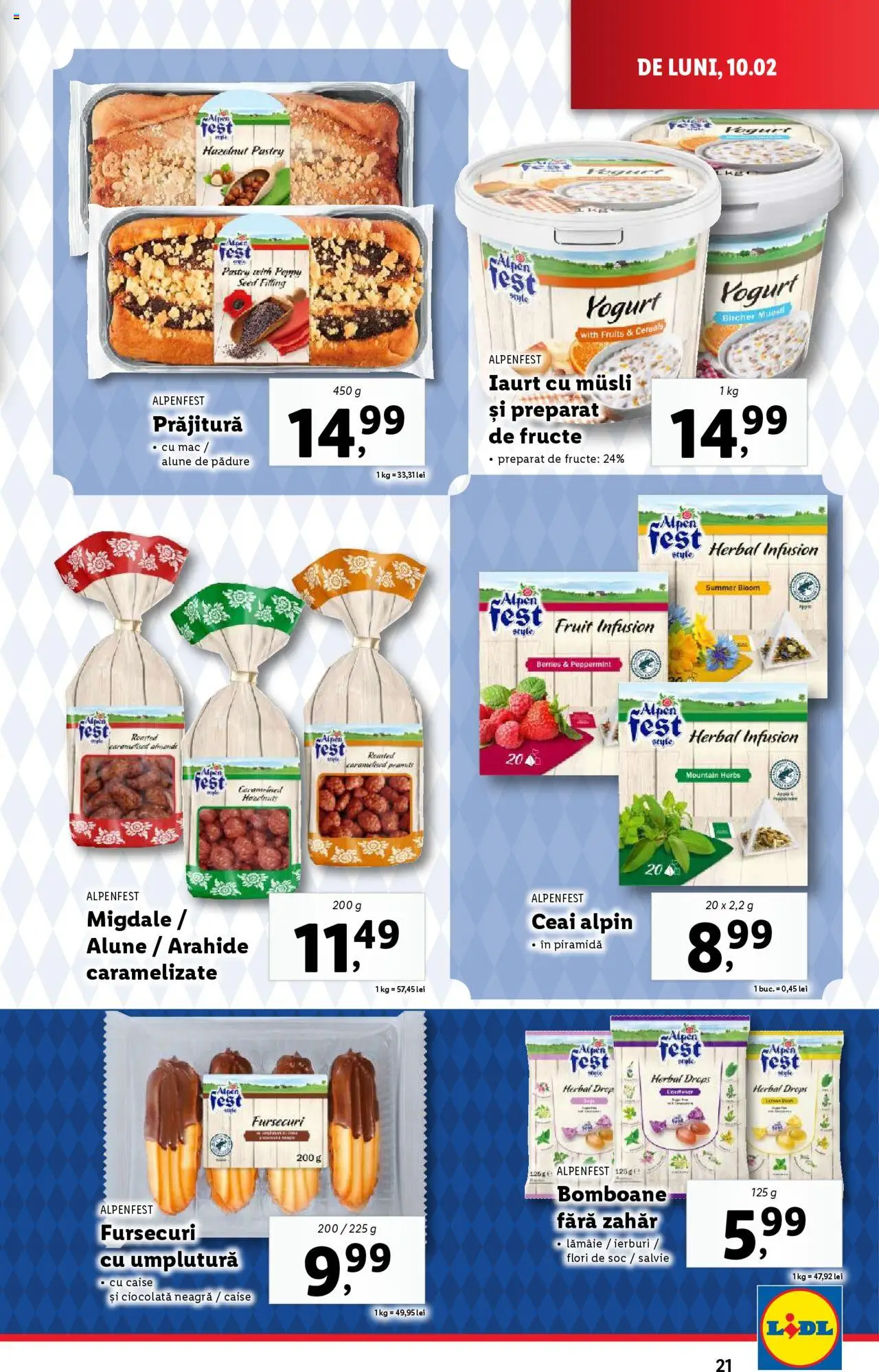 Catalog LIDL 10 - 16 Februarie 2025 | Pagina 21 | Produse: Prăjitură, Arahide, Iaurt, Lămâie