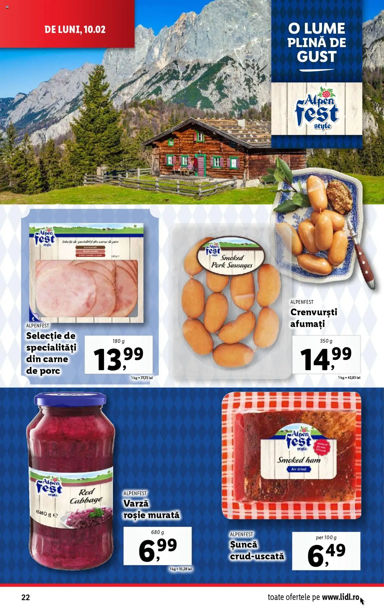Catalog LIDL 10 - 16 Februarie 2025 | Pagina 22 | Produse: Varză, Crenvurști, Șuncă