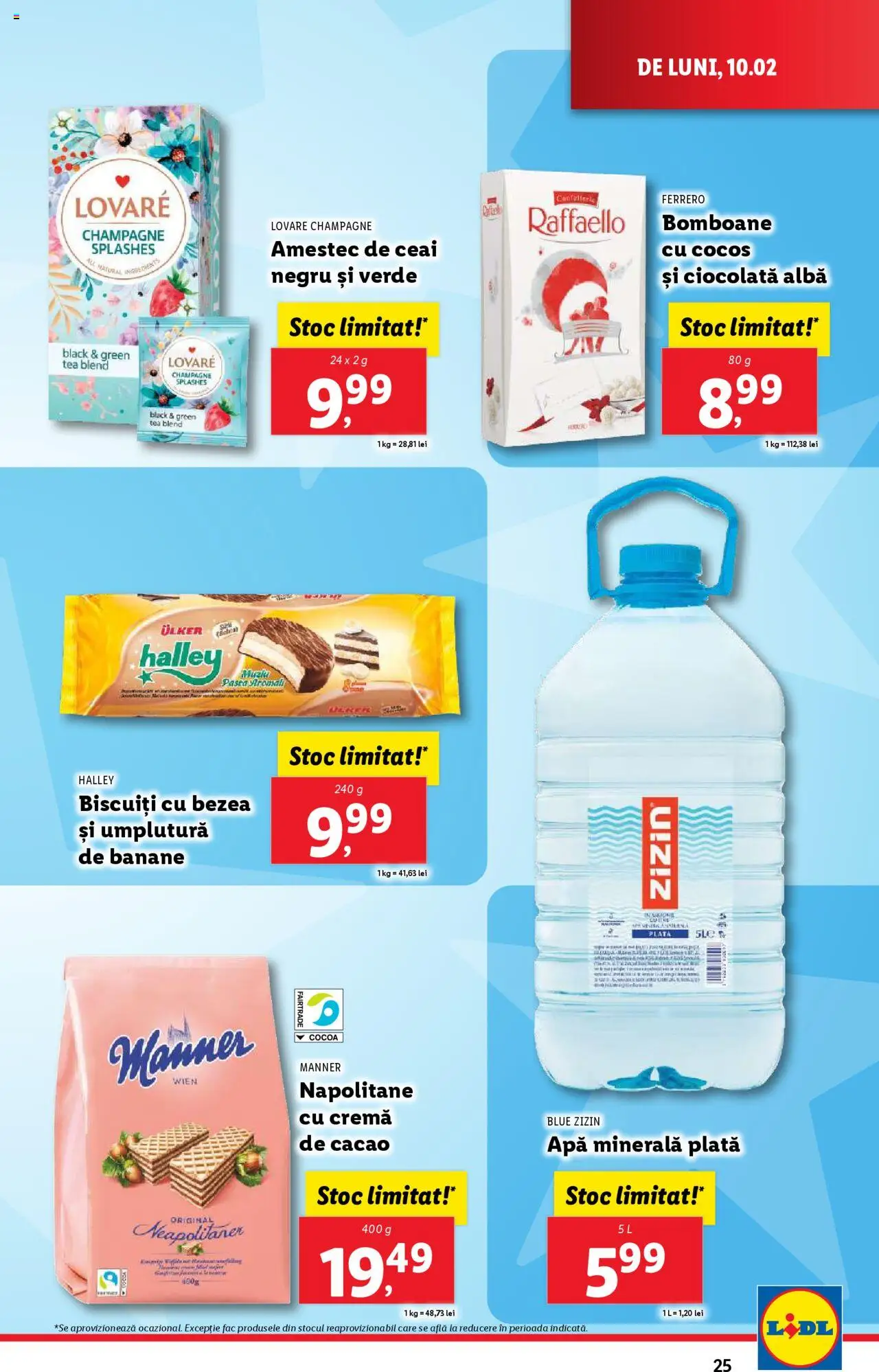 Catalog LIDL 10 - 16 Februarie 2025 | Pagina 25 | Produse: Ciocolată, Ceai, Biscuiți, Apă