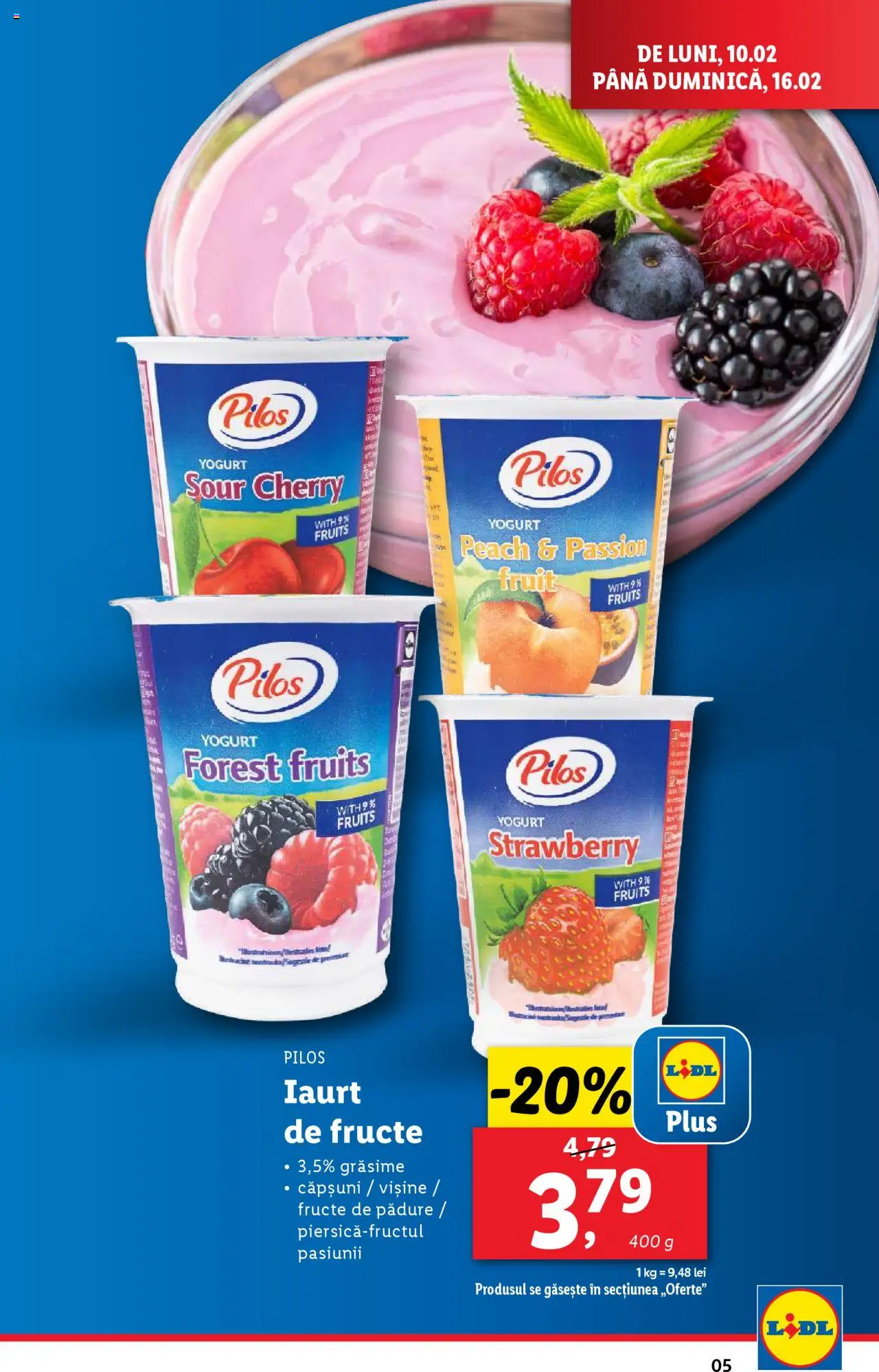Catalog LIDL 10 - 16 Februarie 2025 | Pagina 5 | Produse: Iaurt, Căpșuni, Fructe