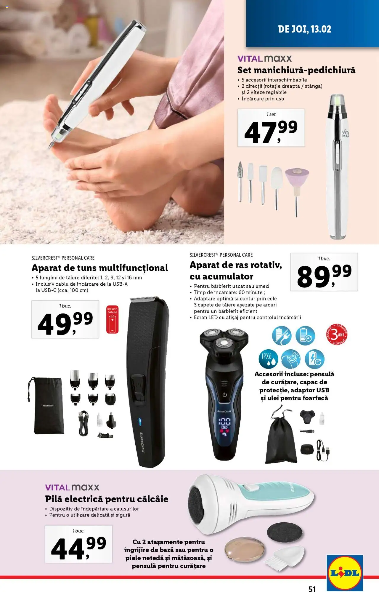 Catalog LIDL 10 - 16 Februarie 2025 | Pagina 51 | Produse: Adaptor, Aparat De Ras, Baterie, Ulei