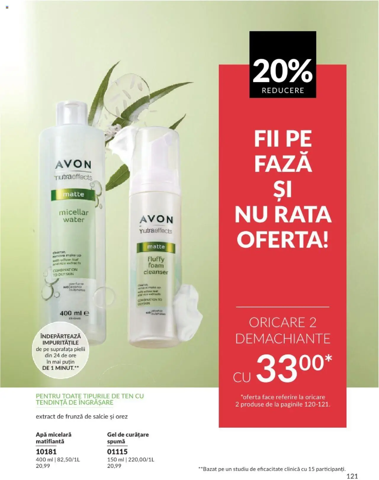 Catalog Avon 1 - 28 Februarie 2025 | Pagina 121 | Produse: Gel de curățare, Rață, Apă micelară, Apă