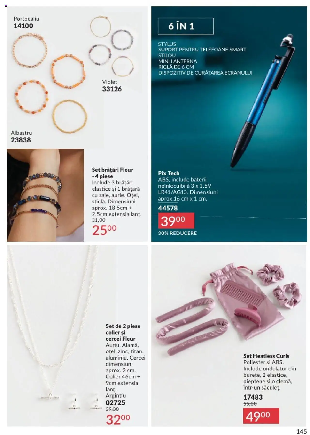 Catalog Avon 1 - 28 Februarie 2025 | Pagina 145 | Produse: Cercei, Brățară, Ondulator, Baterii