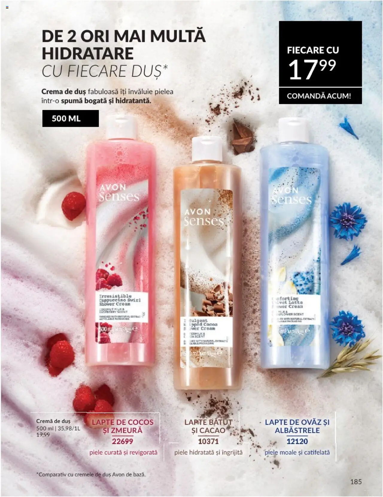 Catalog Avon 1 - 28 Februarie 2025 | Pagina 185 | Produse: Zmeură, Duș, Lapte, Cremă