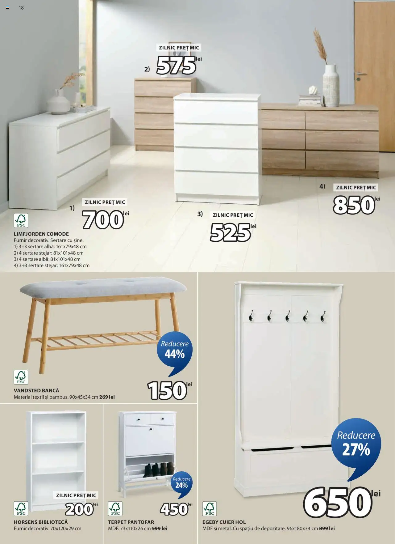 Catalog JYSK 5 Februarie - 6 Martie 2025 | Pagina 18 | Produse: Bibliotecă, Pantofar, Bancă
