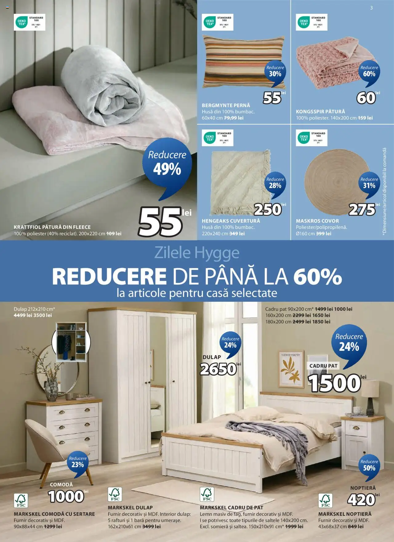 Catalog JYSK 5 Februarie - 6 Martie 2025 | Pagina 3 | Produse: Lenjerie de pat, Coș, Lampă, Ramă foto