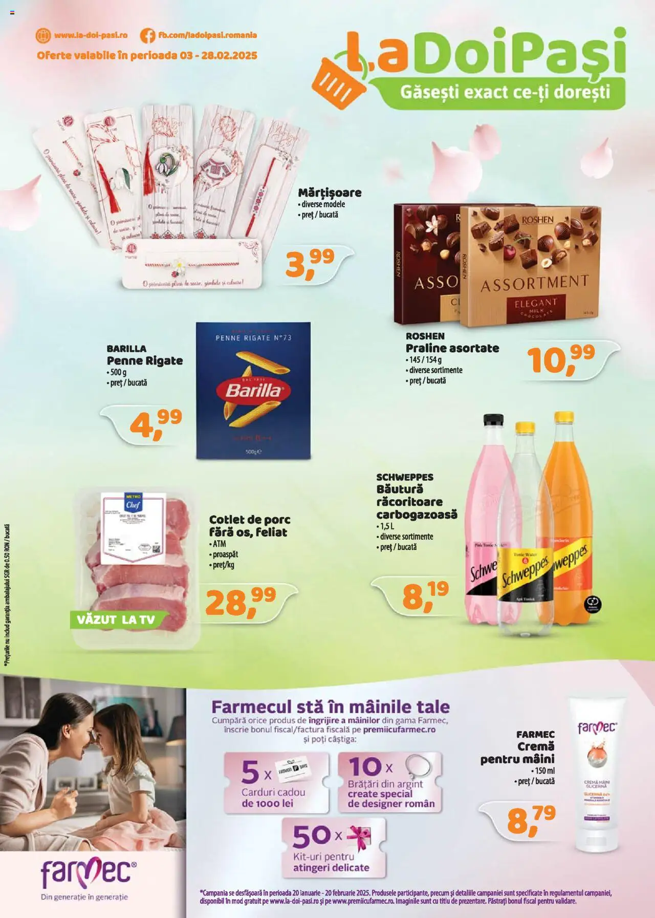 Catalog La Doi Pași 3 - 28 Februarie 2025 | Pagina 1 | Produse: Praline, Cremă