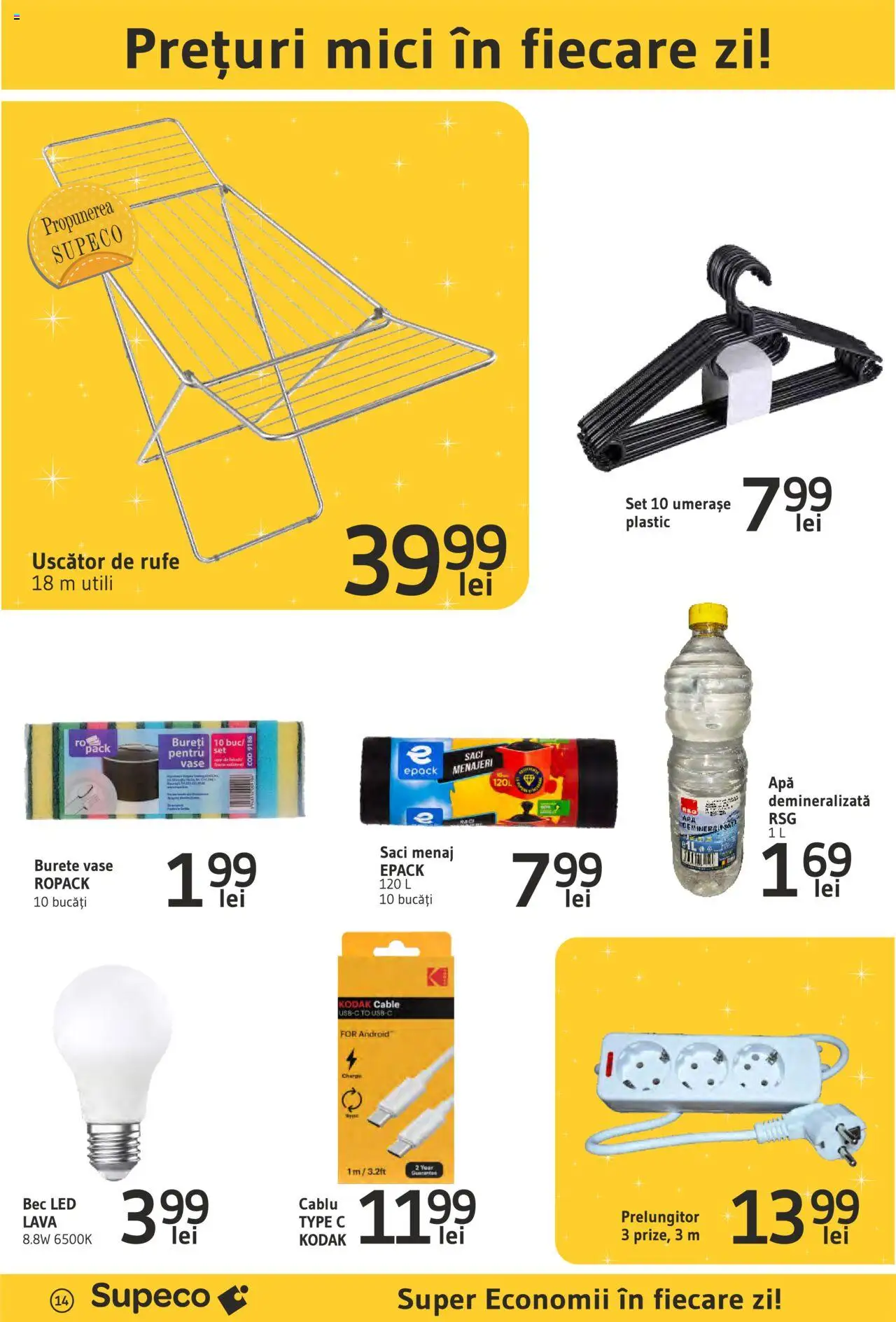 Catalog Supeco 6 - 19 Februarie 2025 | Pagina 14 | Produse: Bec, Cablu, Uscător, Mici